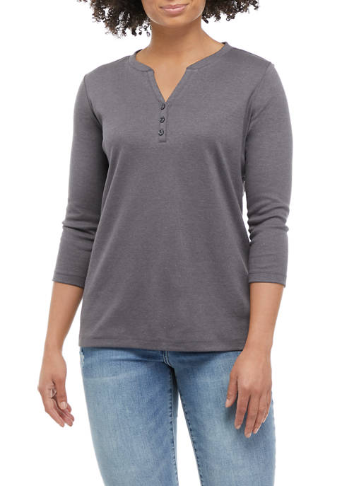 Kim Rogers® Womens Henley Shirt