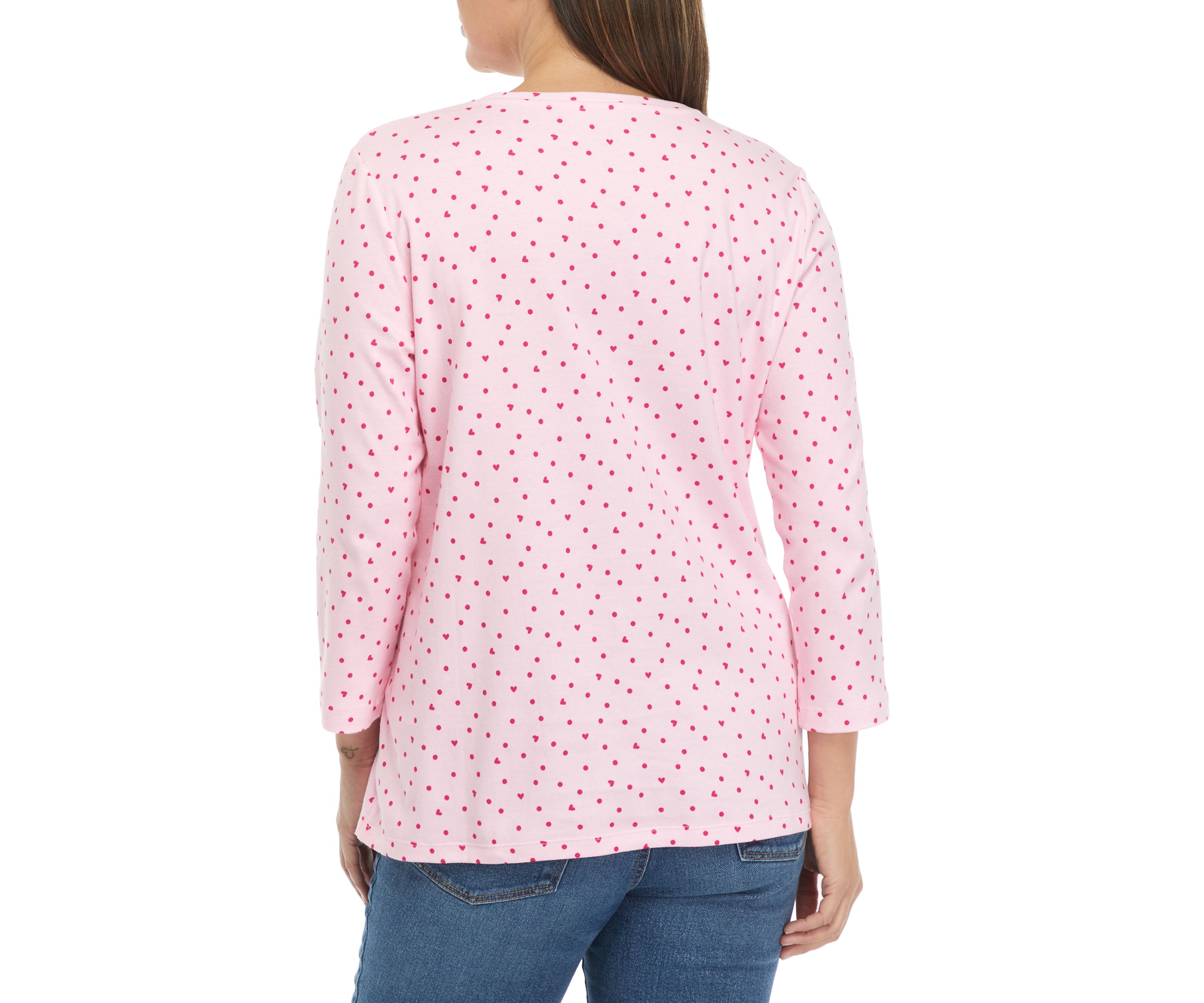 Womens Perfectly Soft 3/4 Sleeve Crew Neck Top