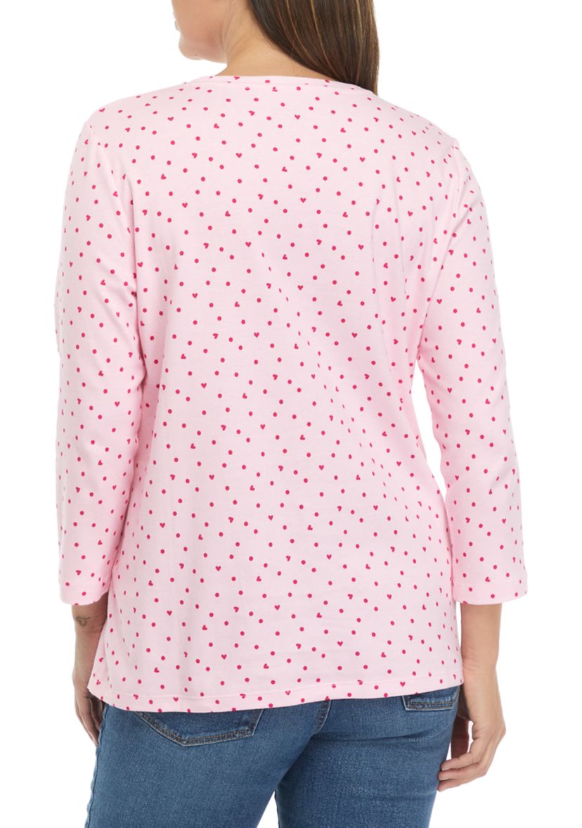 Womens Perfectly Soft 3/4 Sleeve Crew Neck Top