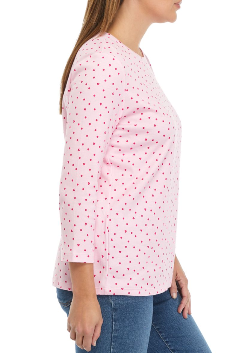 Womens Perfectly Soft 3/4 Sleeve Crew Neck Top