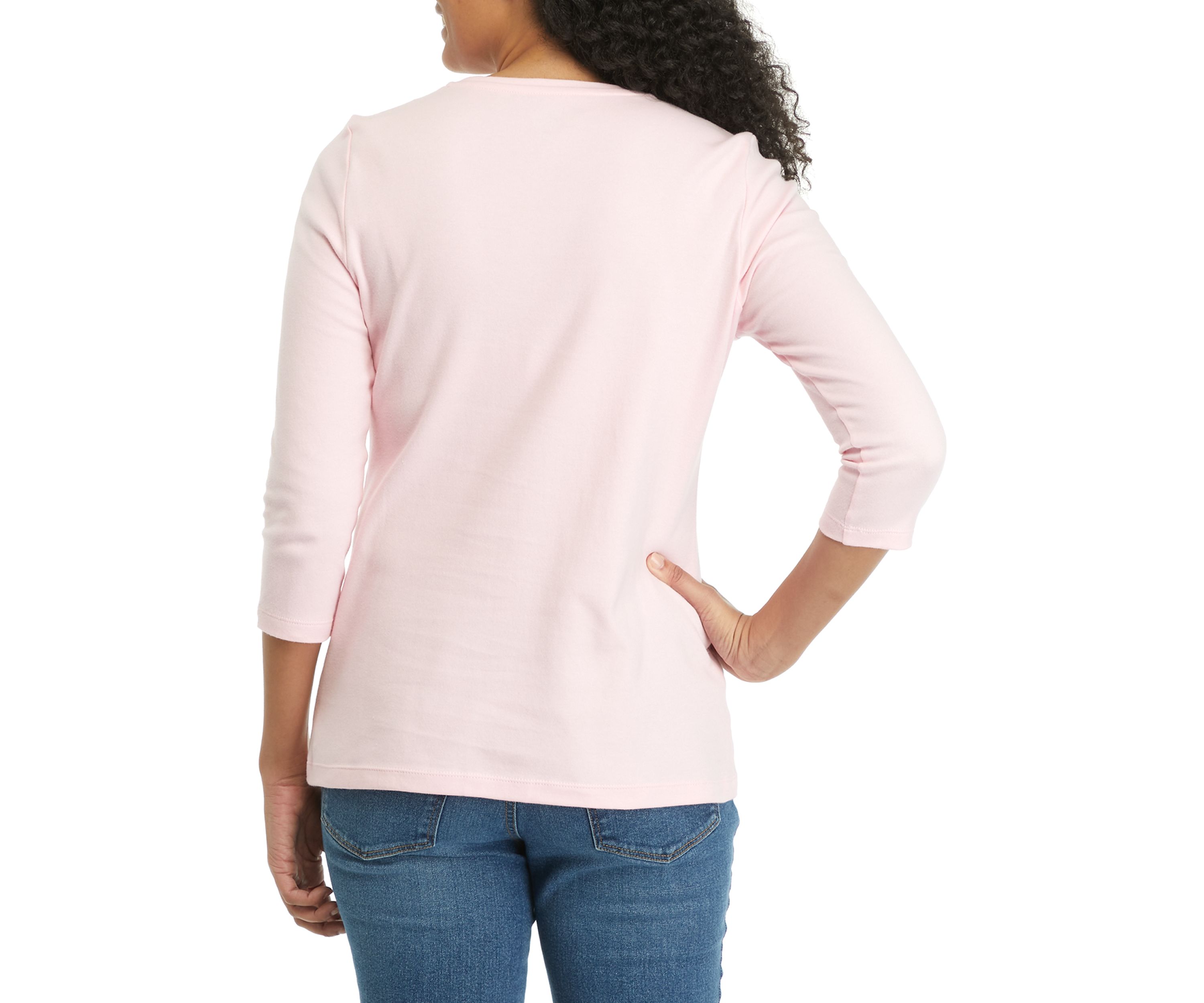 Womens Perfectly Soft 3/4 Sleeve Graphic T-Shirt 