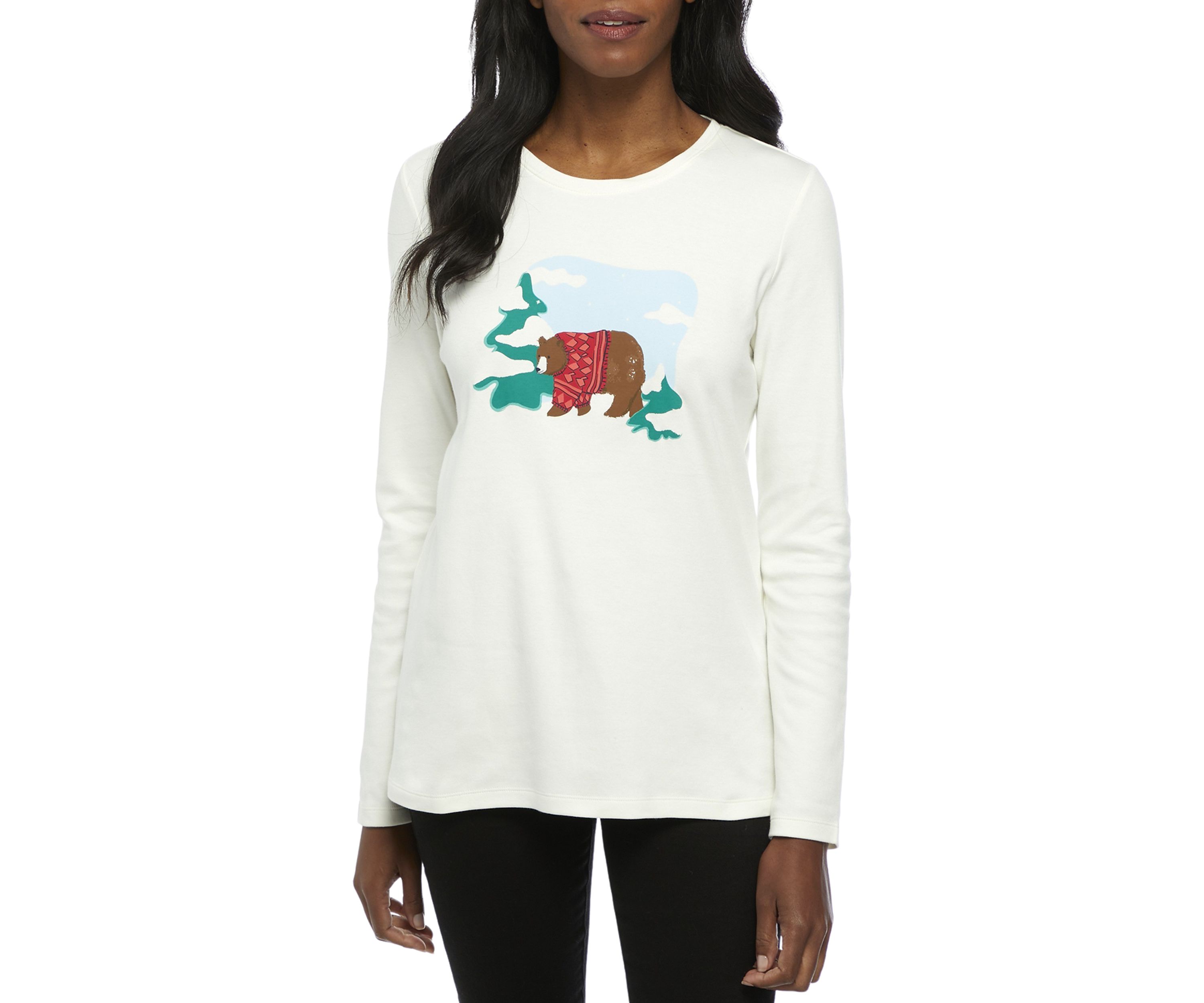 Womens Long Sleeve Graphic T-Shirt 