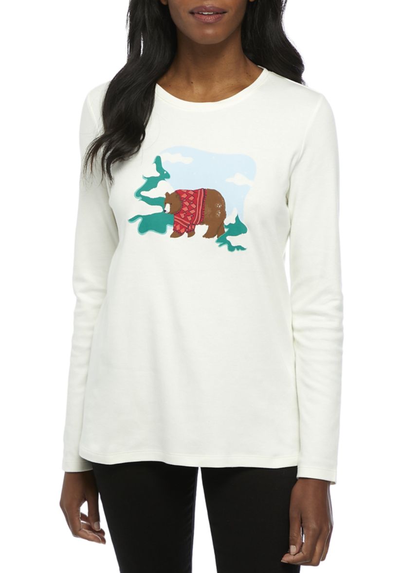 Womens Long Sleeve Graphic T-Shirt 