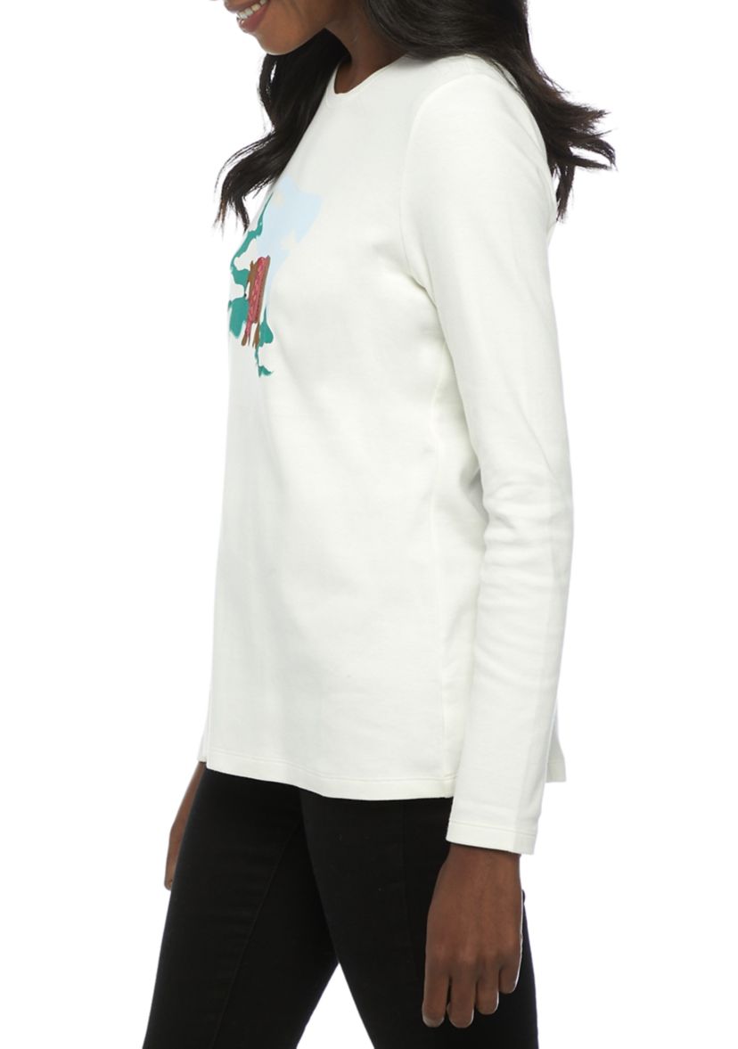 Womens Long Sleeve Graphic T-Shirt 