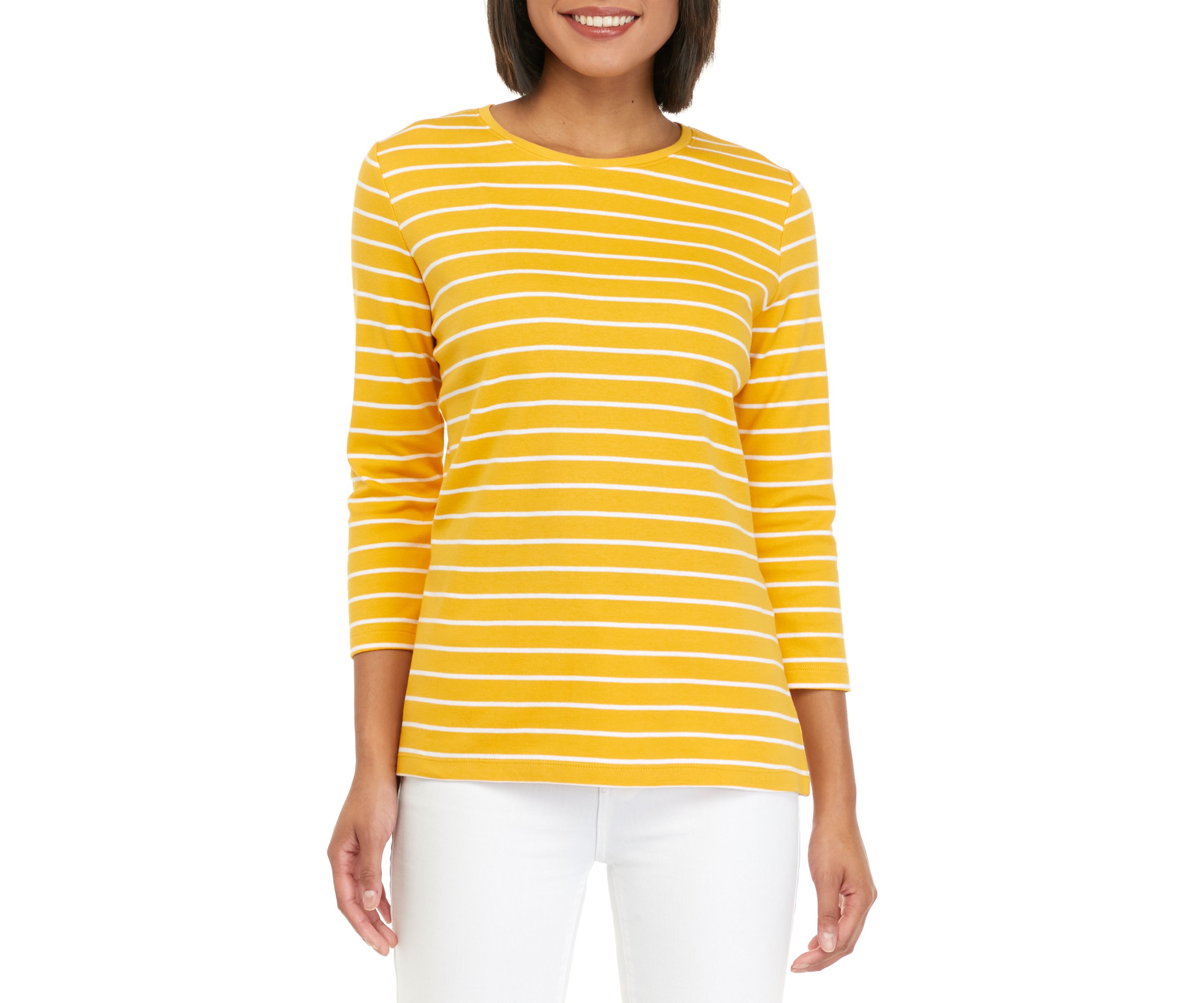 Womens 3/4 Sleeve Crew Neck T-Shirt 