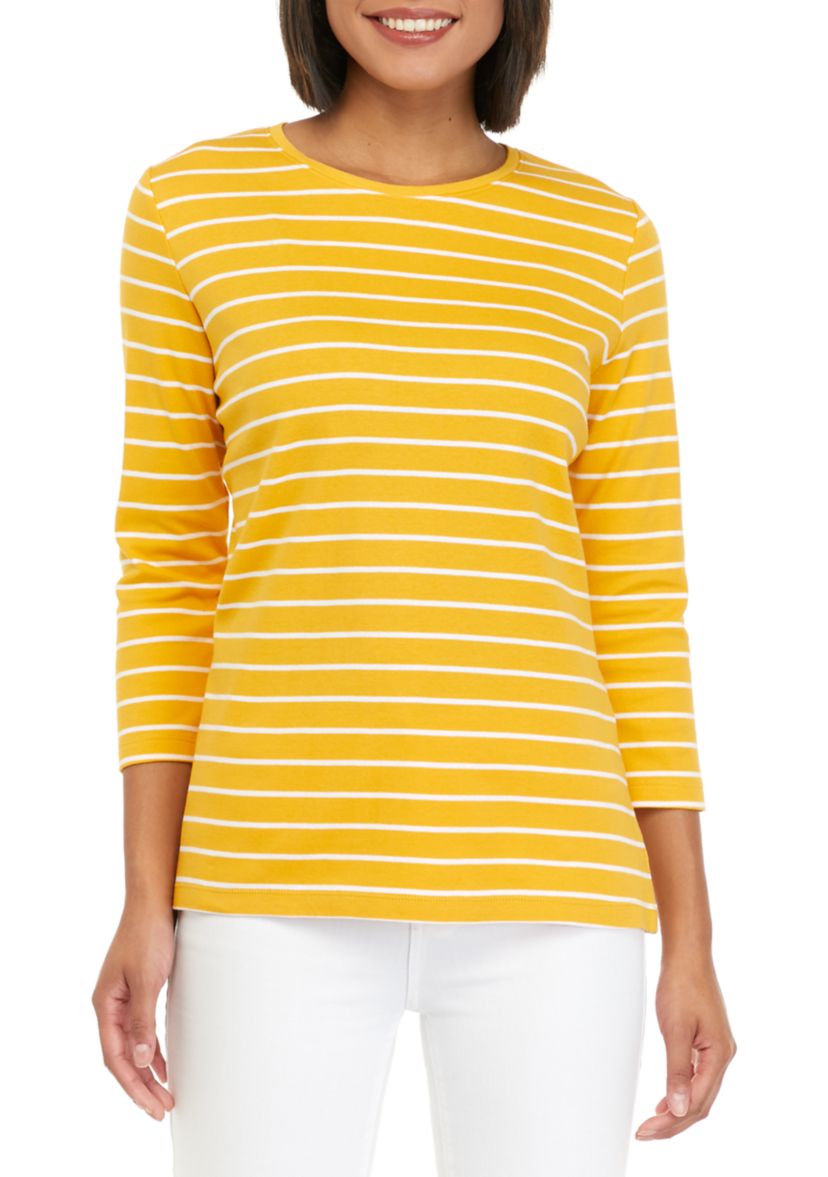 Womens 3/4 Sleeve Crew Neck T-Shirt 