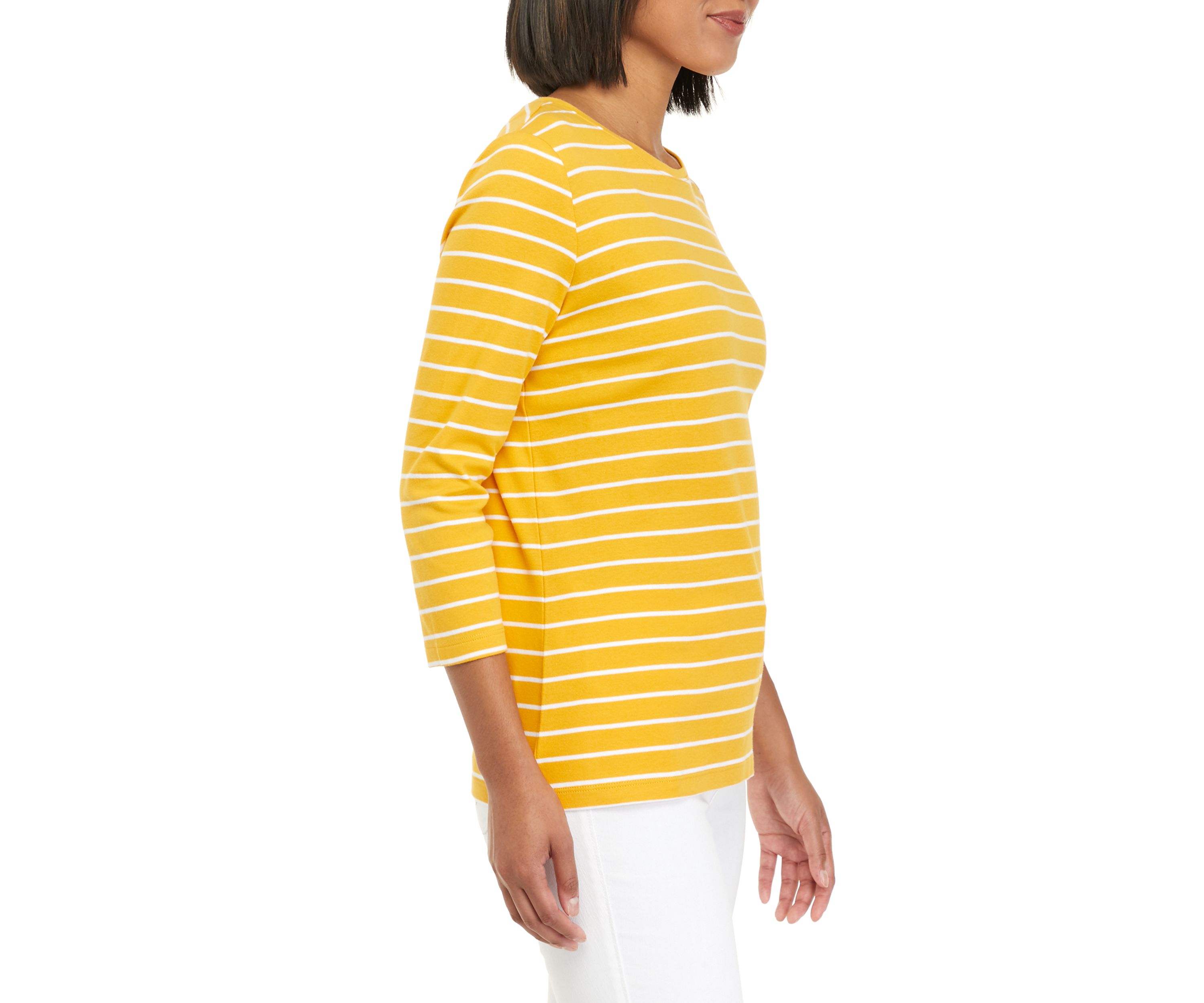 Womens 3/4 Sleeve Crew Neck T-Shirt 