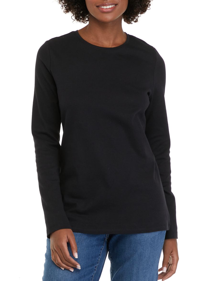 Womens Long Sleeve Crew Neck Top