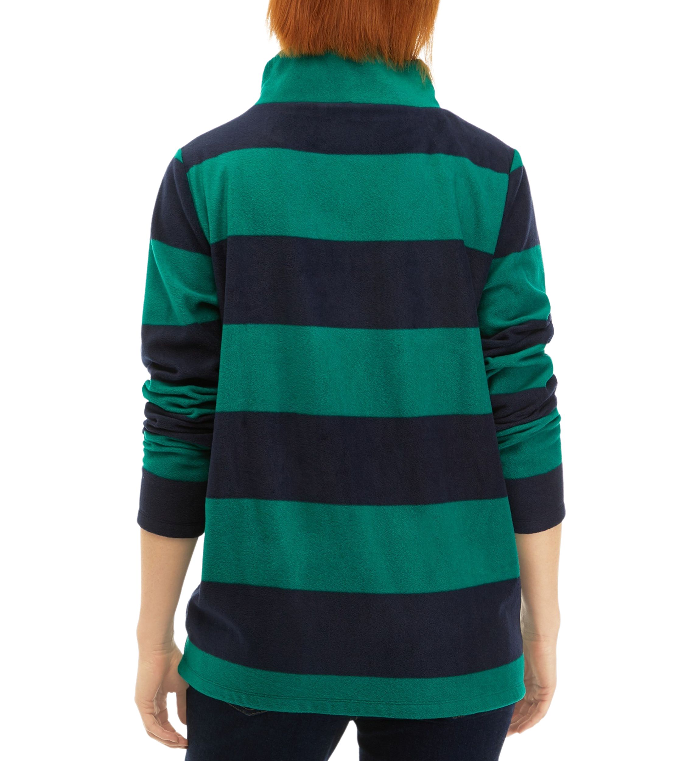 Womens Microfleece Mock Neck Striped Top