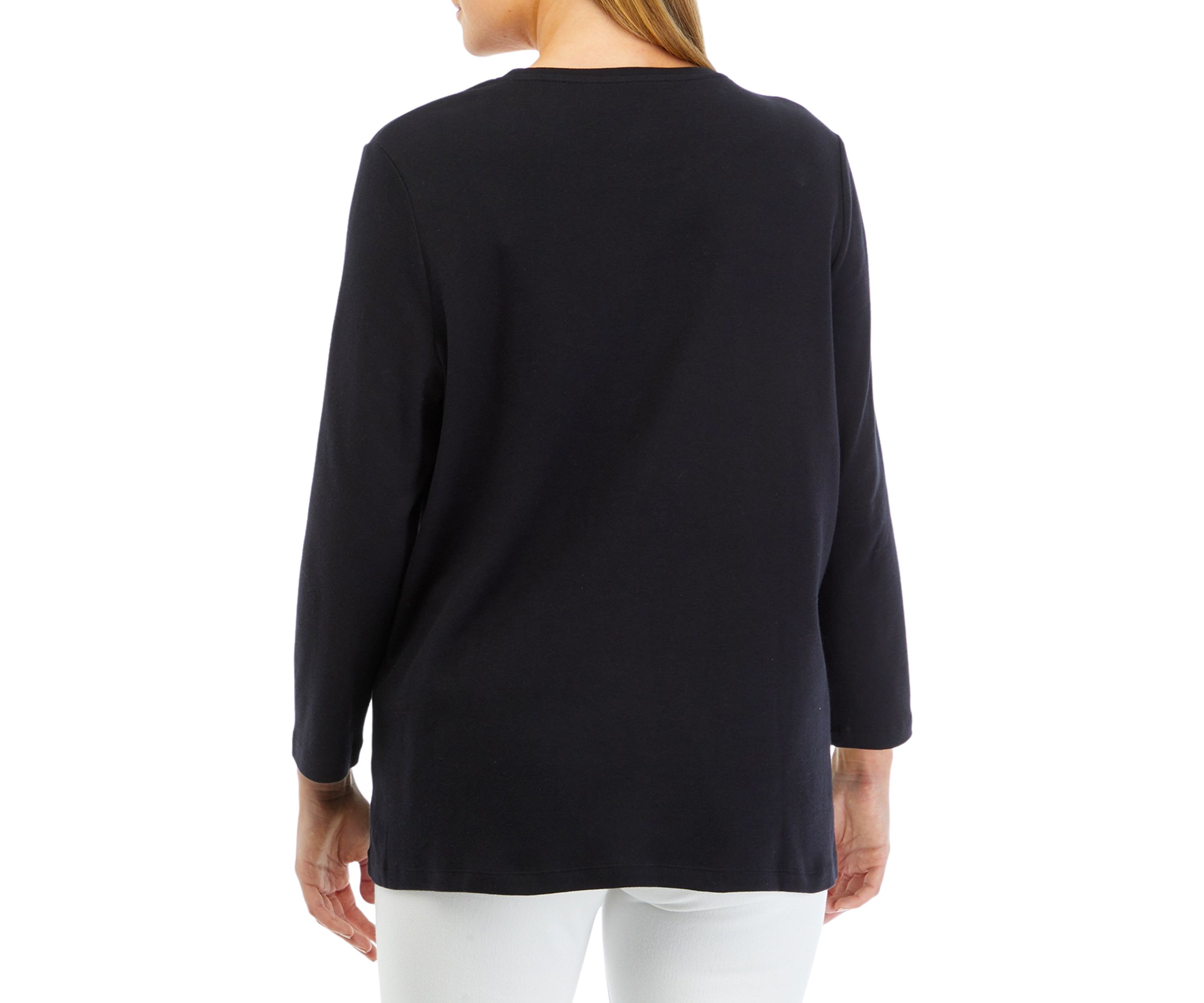 Womens Solid Crew Neck Top