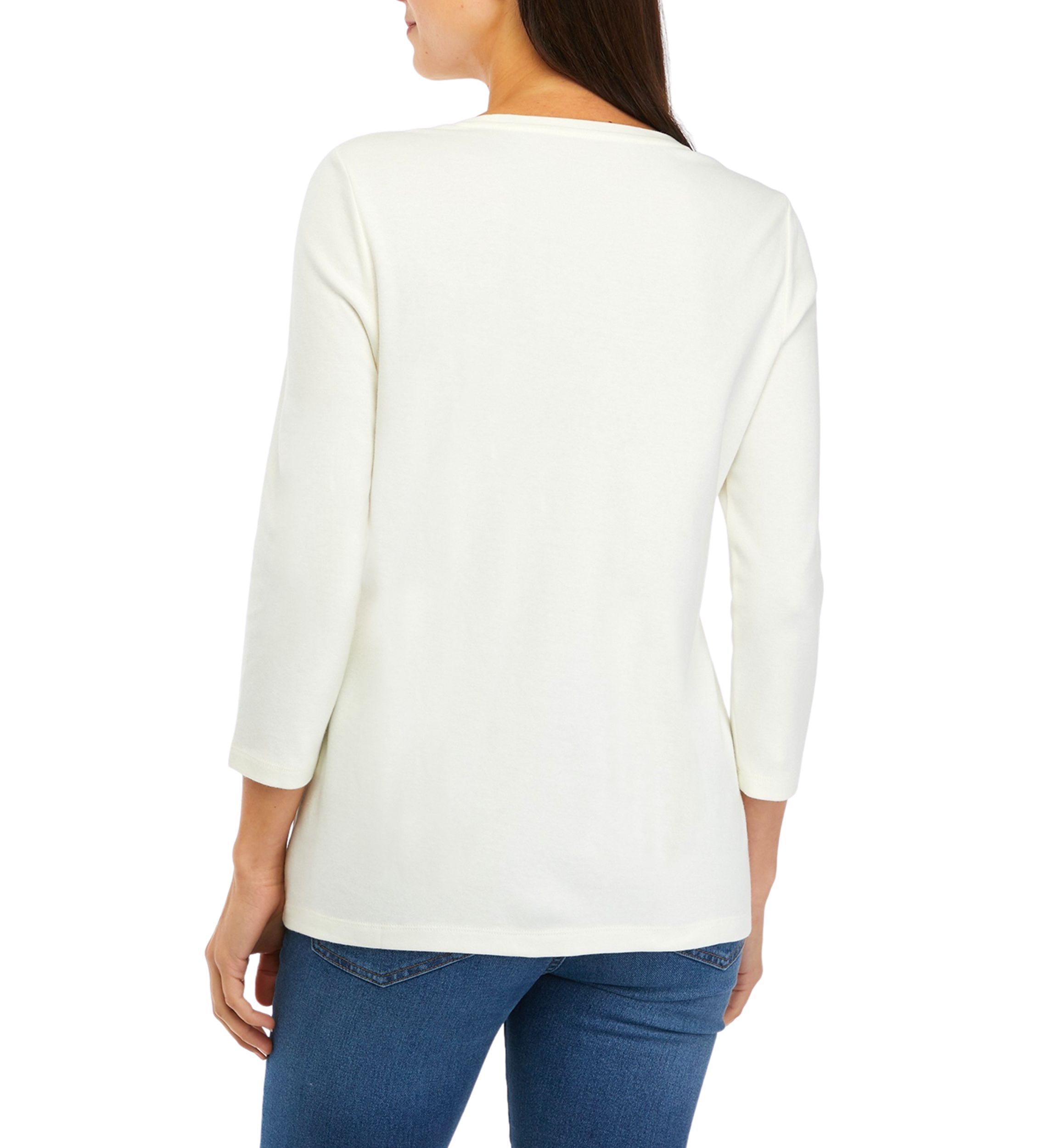 Womens 3/4 Sleeve Thankful Graphic T-Shirt 