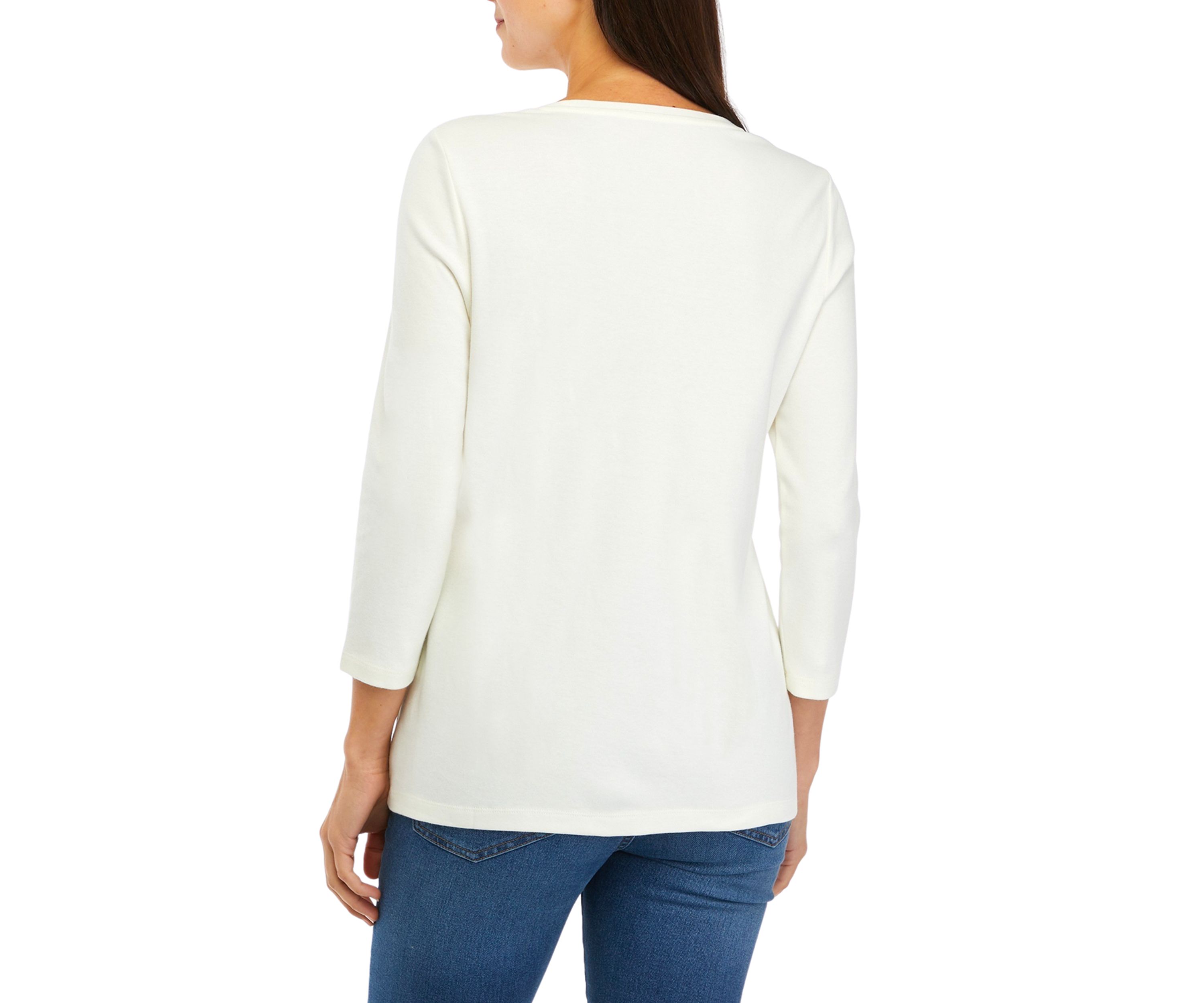 Womens 3/4 Sleeve Thankful Graphic T-Shirt 