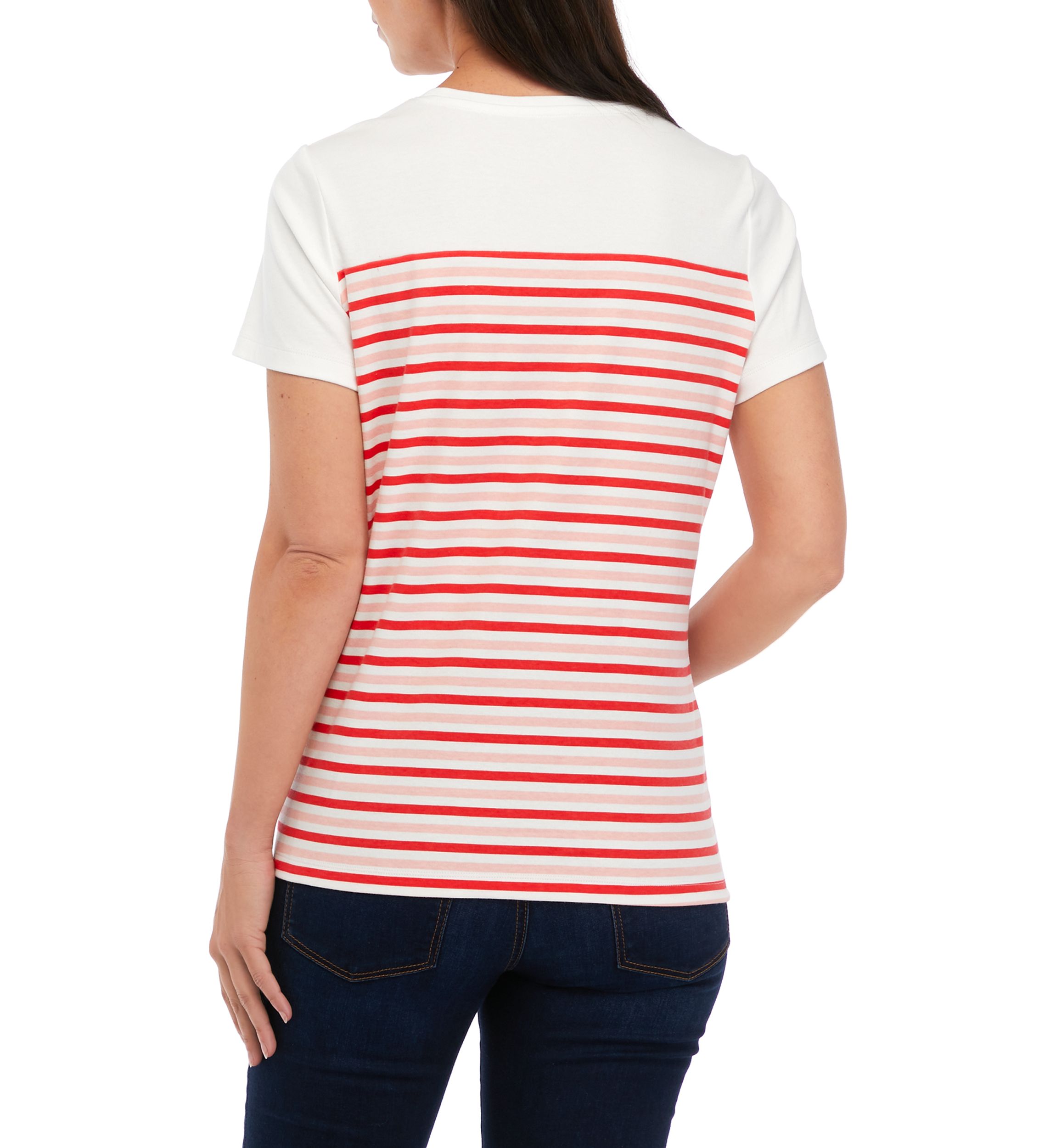 Womens Short Sleeve Striped T-Shirt
