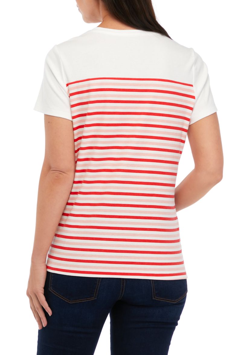 Womens Short Sleeve Striped T-Shirt