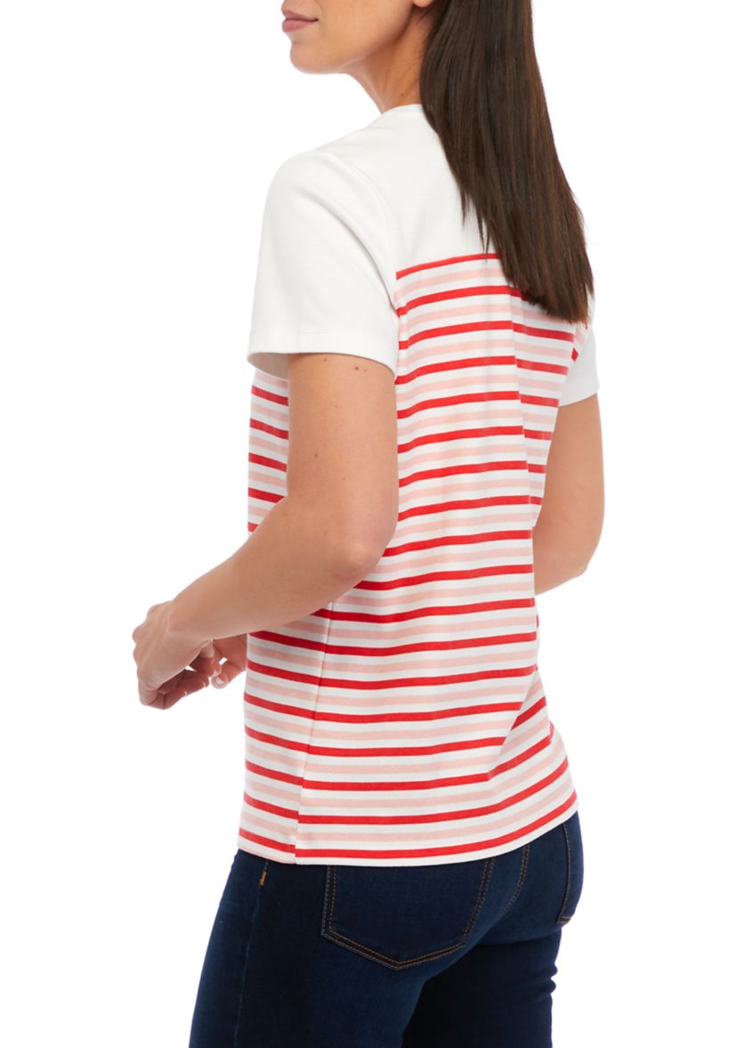 Womens Short Sleeve Striped T-Shirt