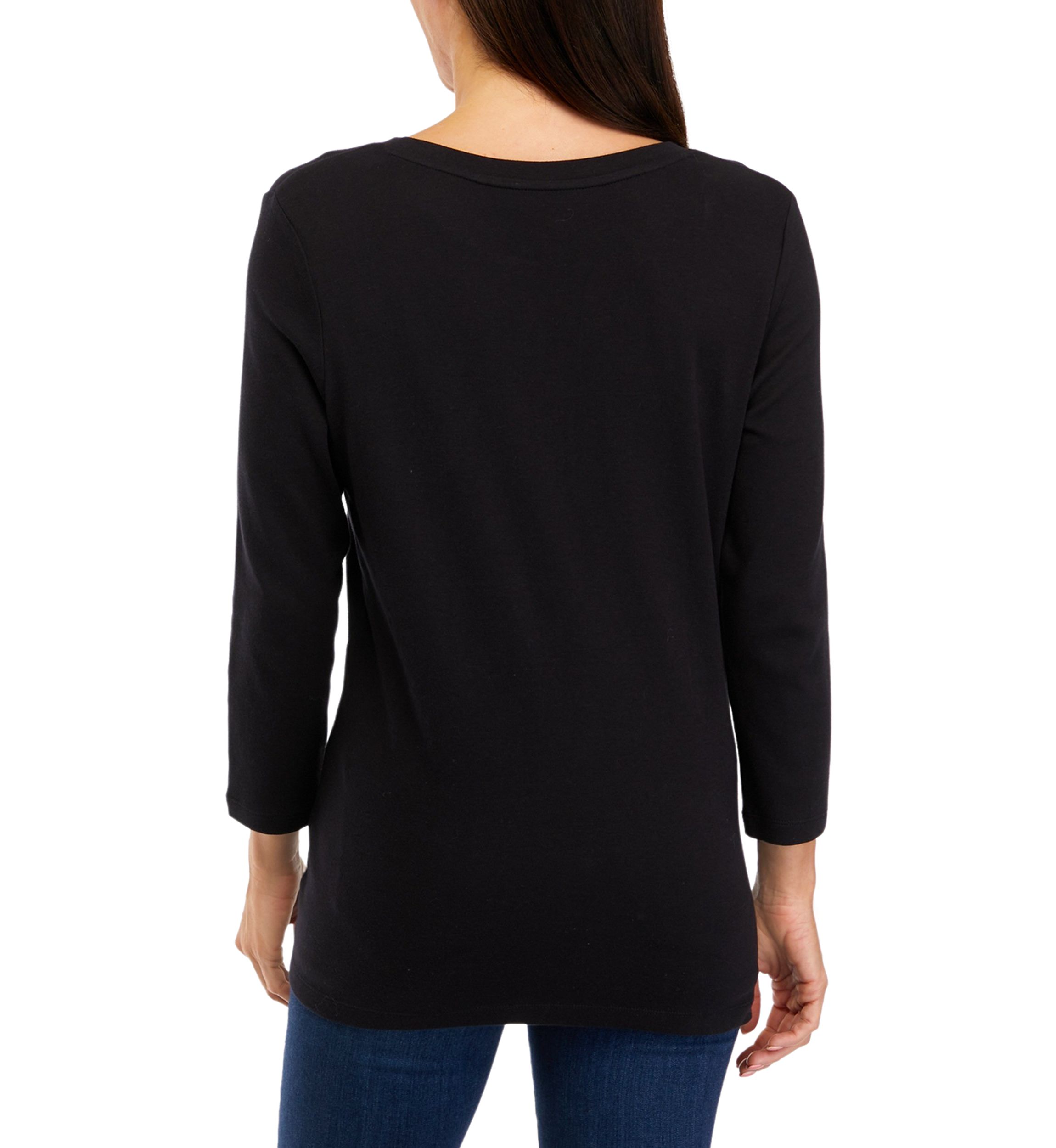 Womens 3/4 Sleeve Henley Shirt 