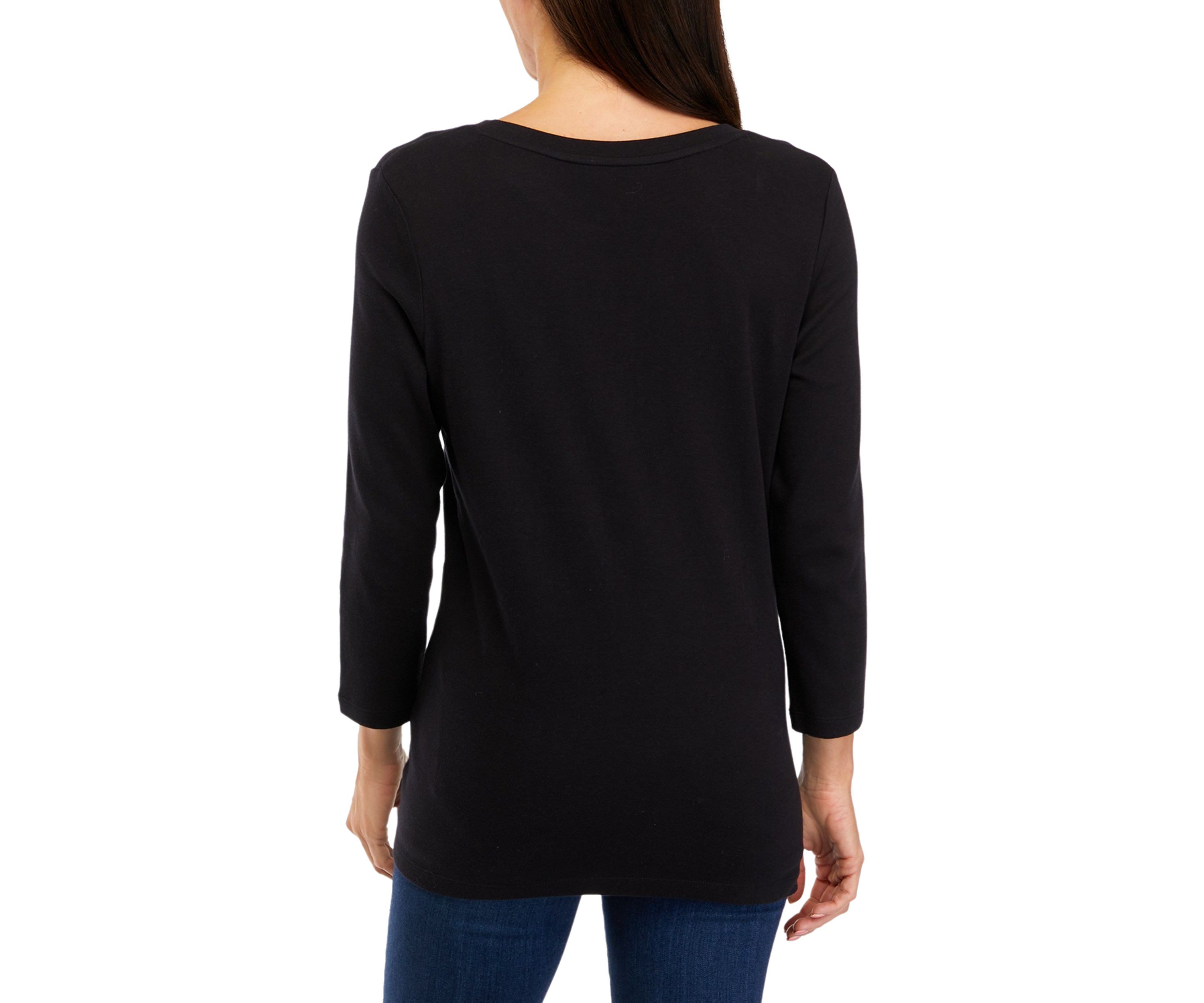 Womens 3/4 Sleeve Henley Shirt 