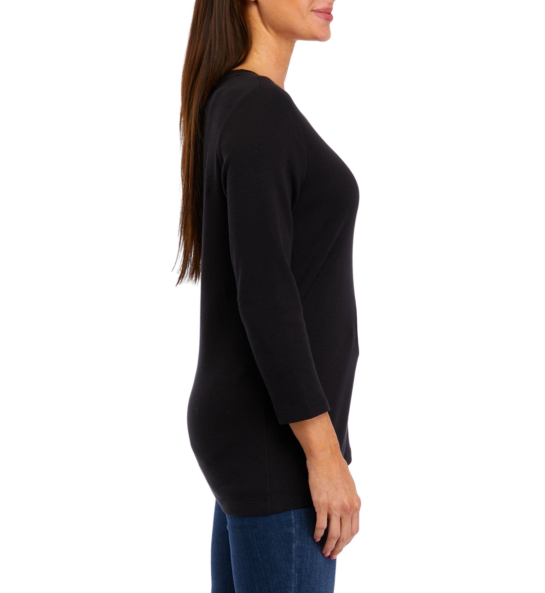 Womens 3/4 Sleeve Henley Shirt 