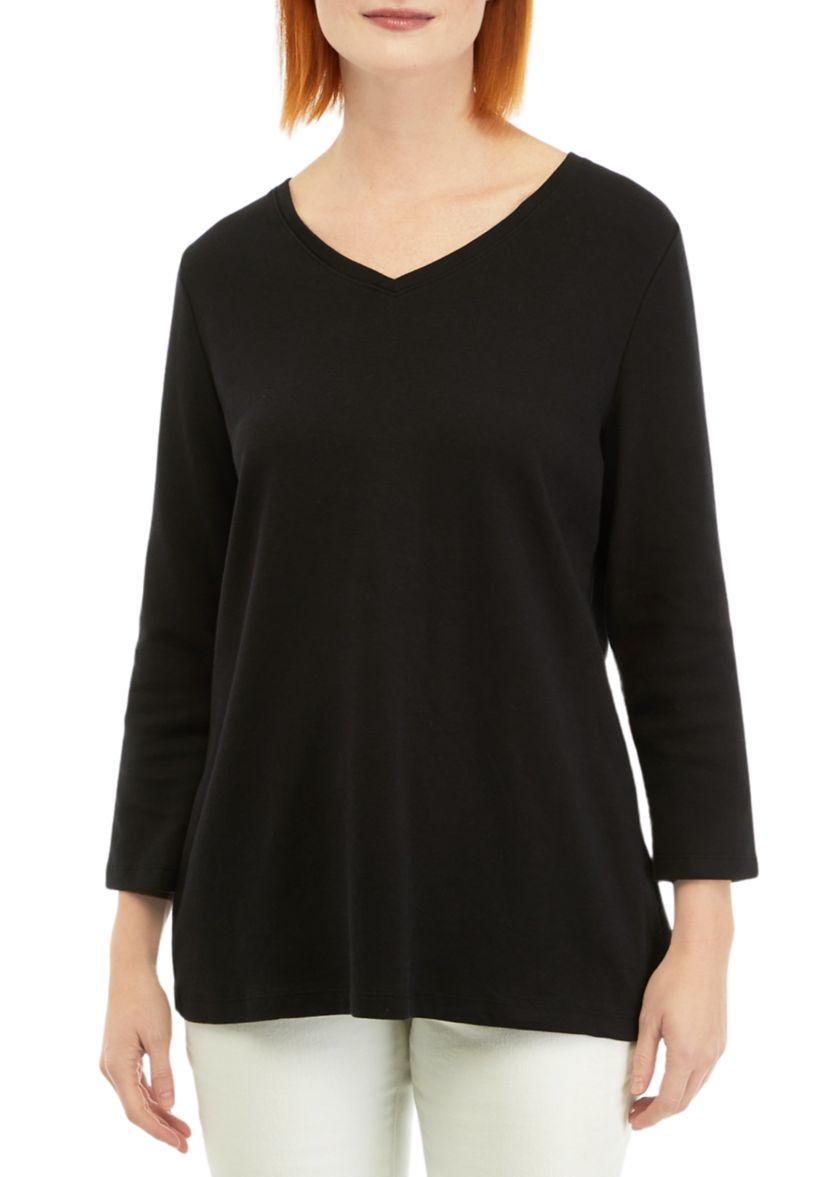 Womens 3/4 Sleeve V-Neck T-Shirt