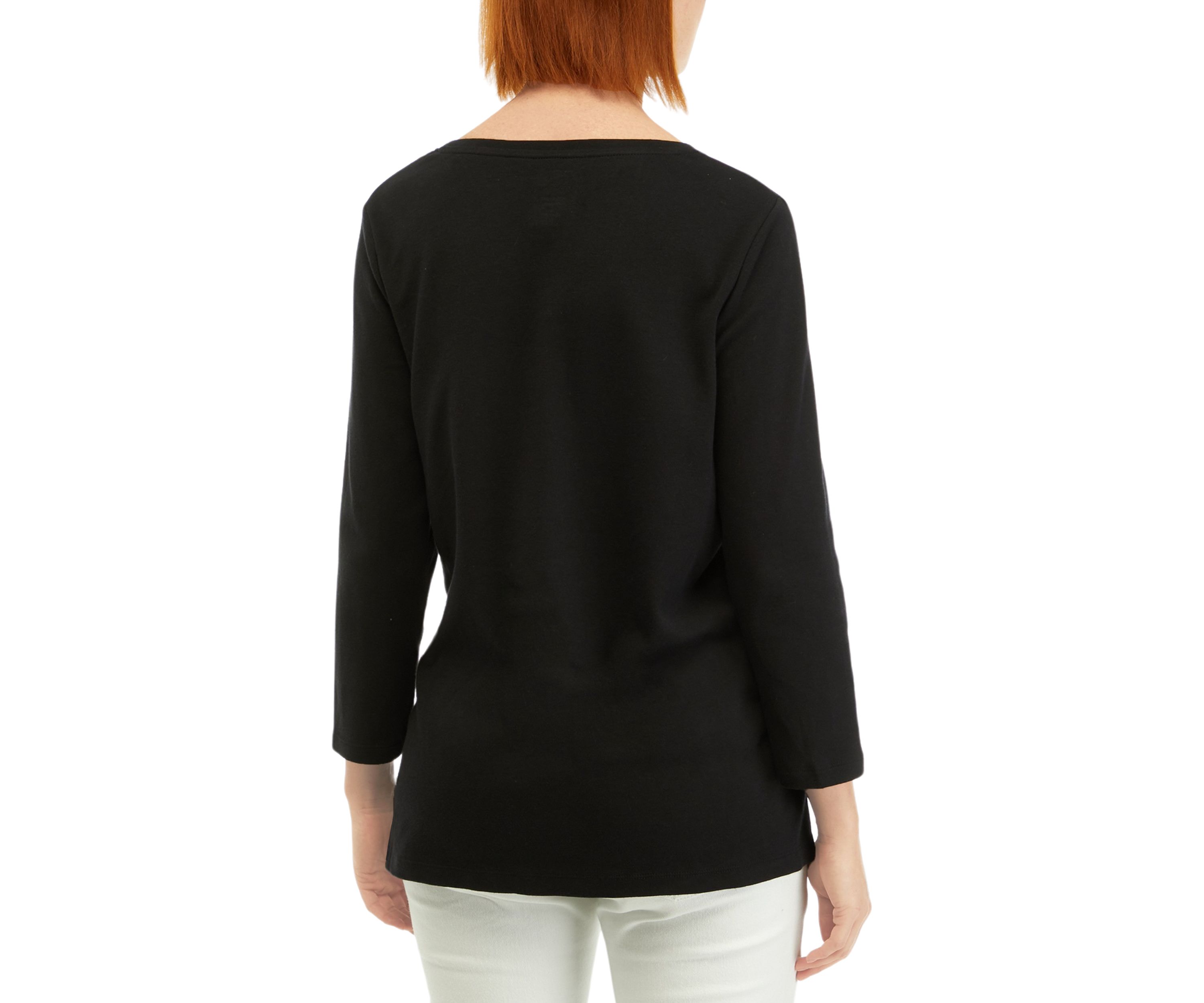 Womens 3/4 Sleeve V-Neck T-Shirt