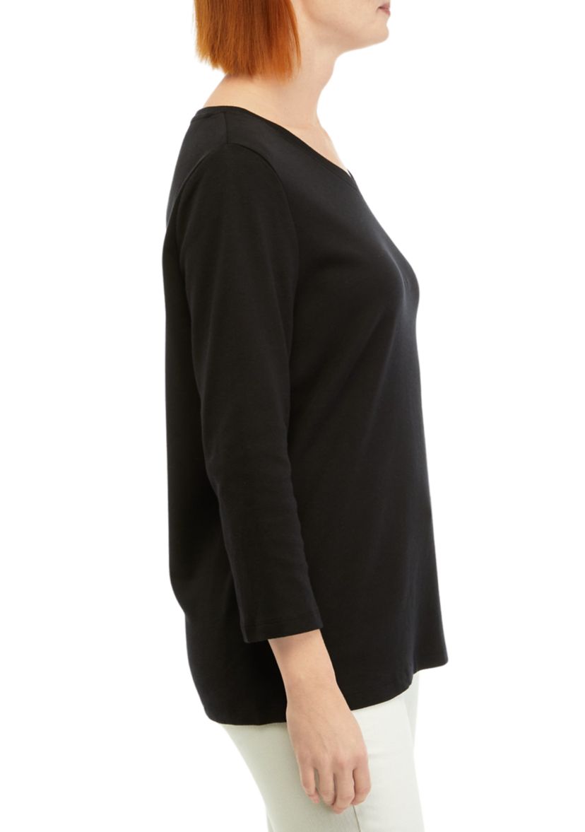 Womens 3/4 Sleeve V-Neck T-Shirt