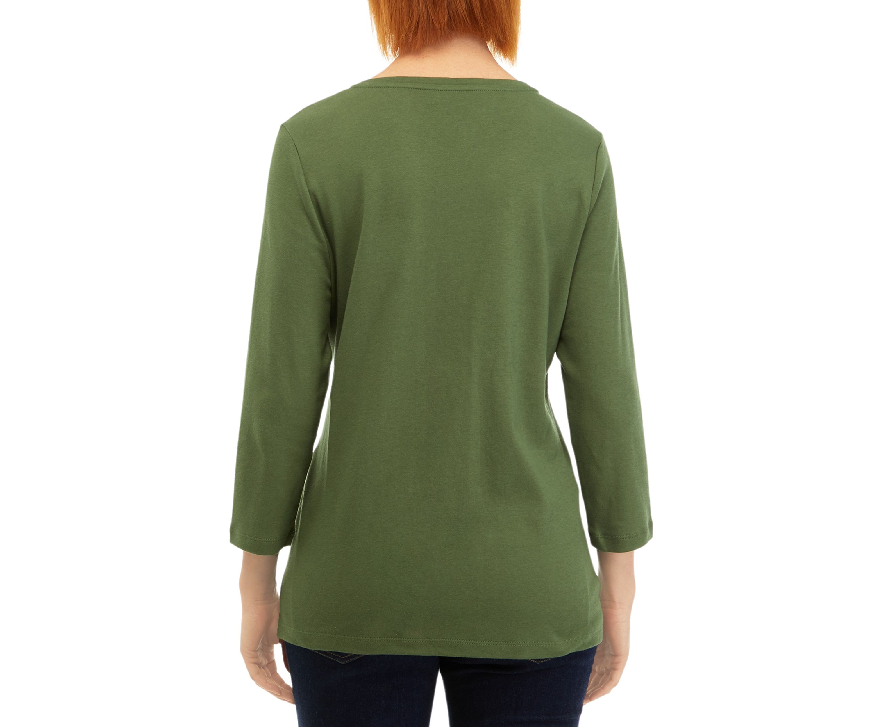 Womens 3/4 Sleeve V-Neck T-Shirt