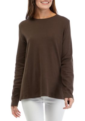Larky Lark Womens Plus Round Neck 3/4 Sleeve T-Shirt, Color