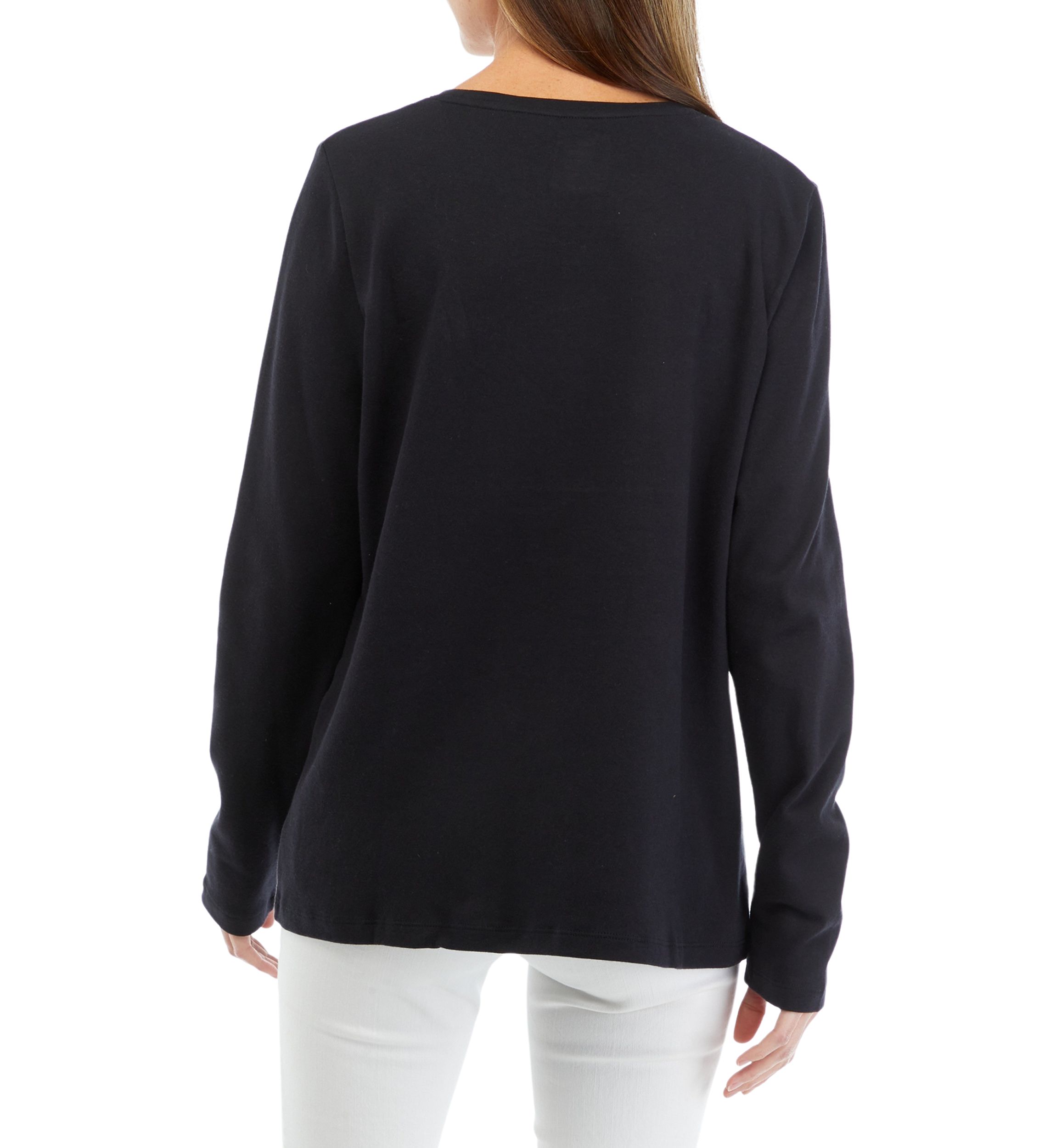 Womens Long Sleeve Solid T-Shirt 