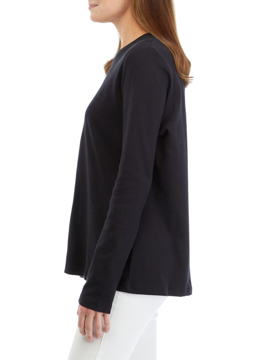 Womens Long Sleeve Solid T-Shirt 