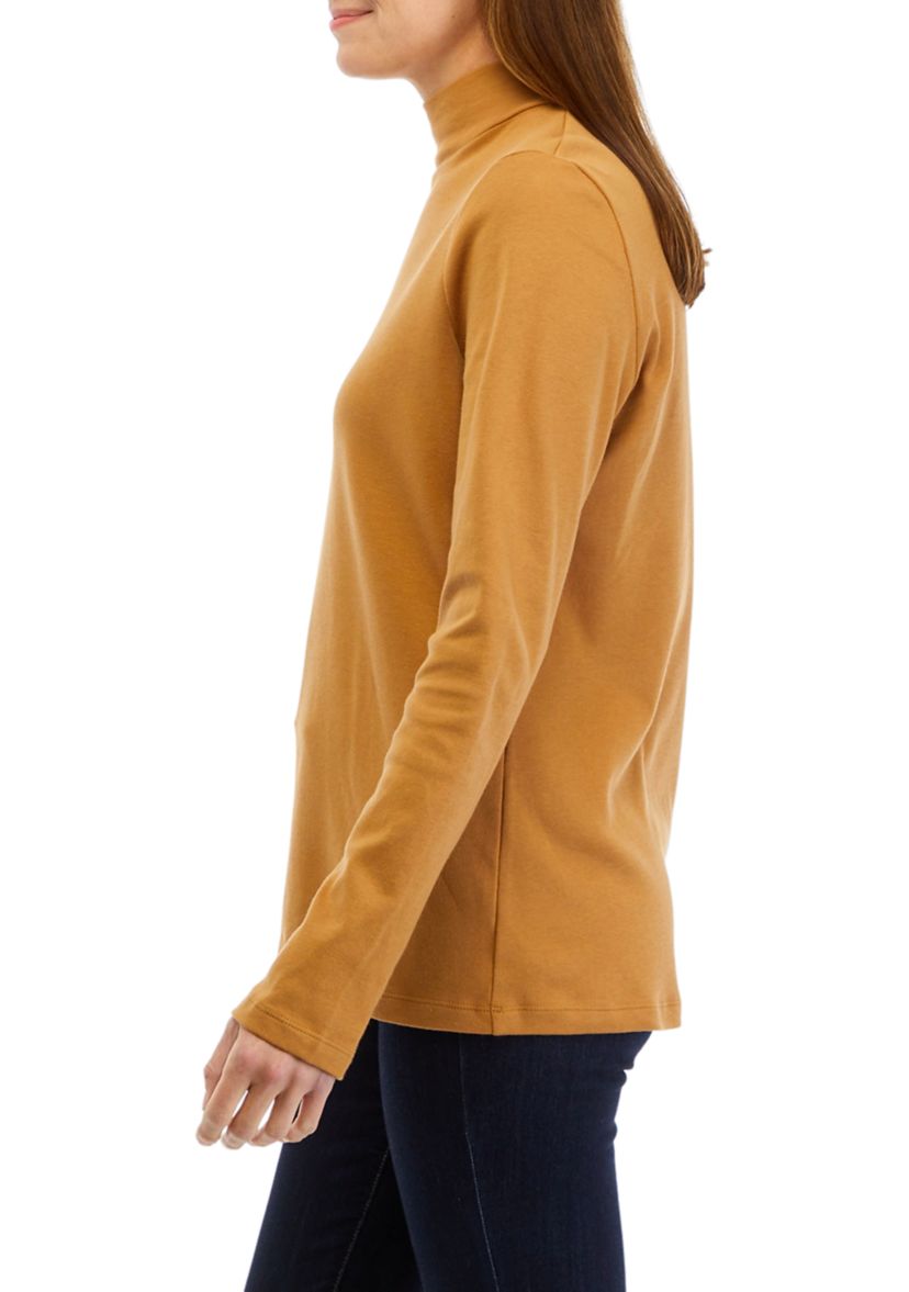Womens Long Sleeve Mock Neck Top