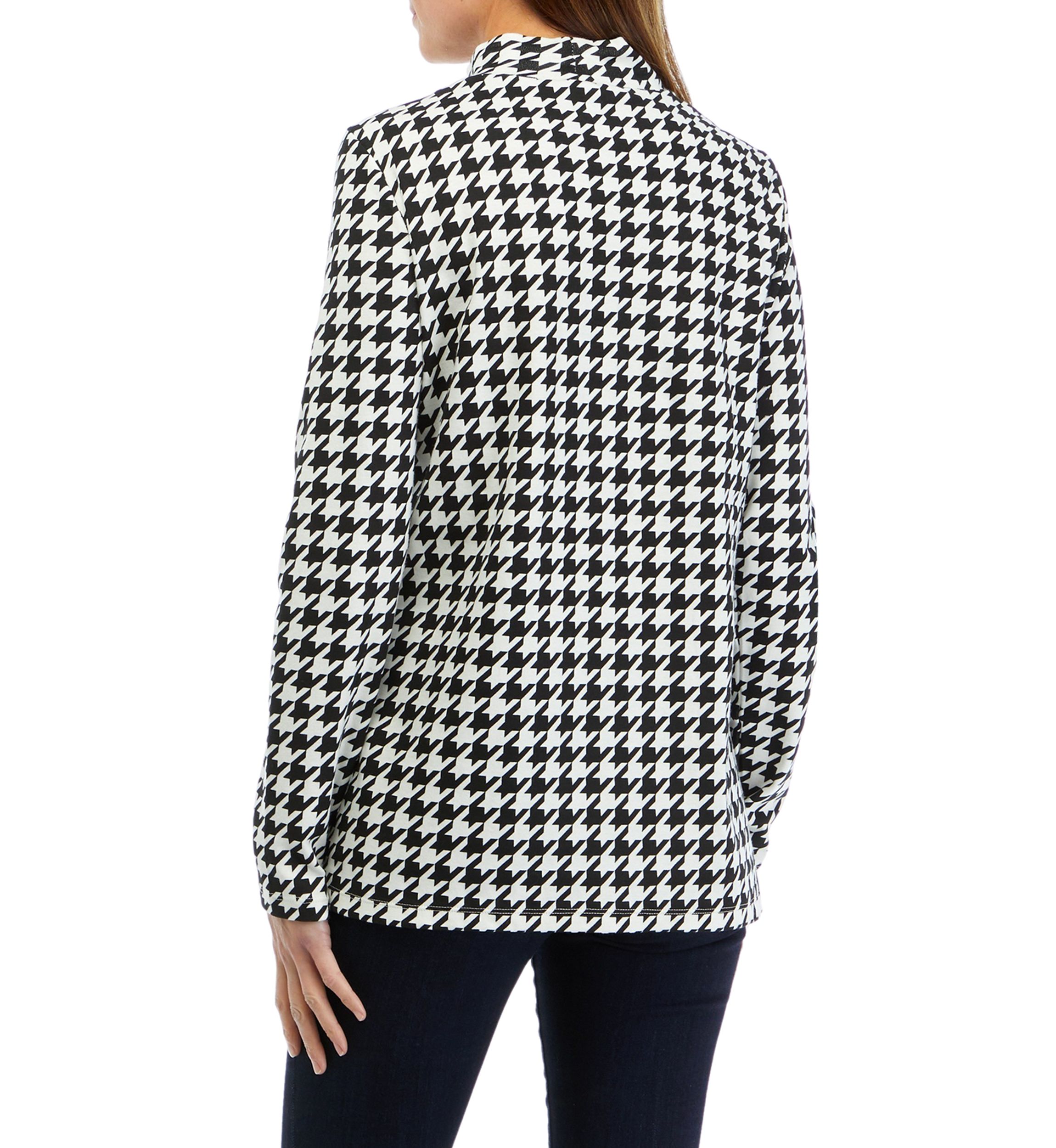 Womens Printed Mock Neck Top