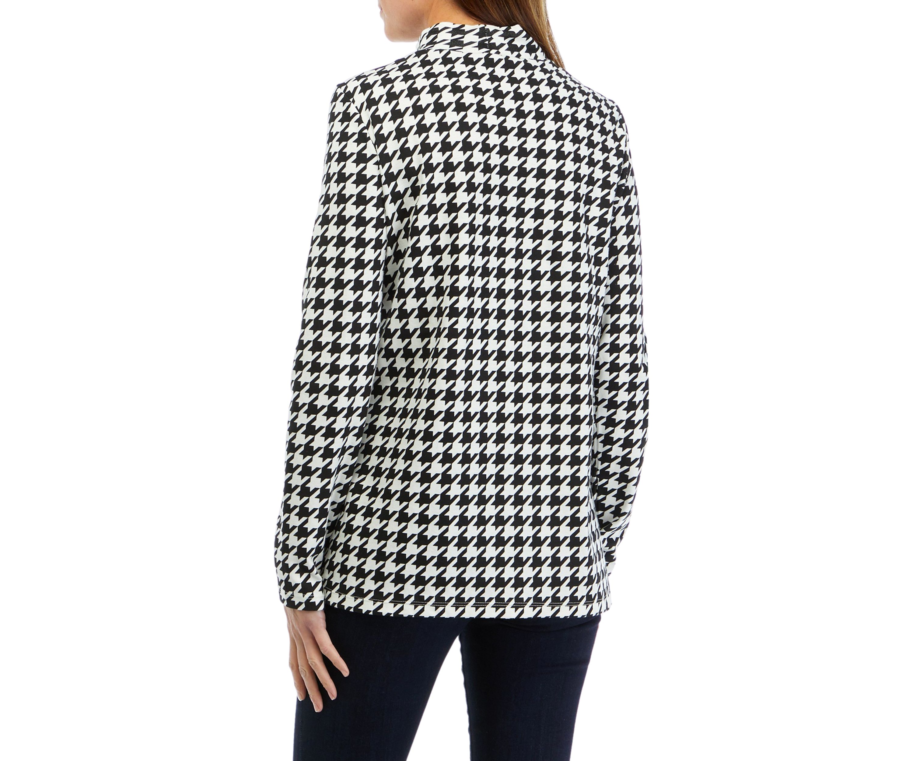 Womens Printed Mock Neck Top