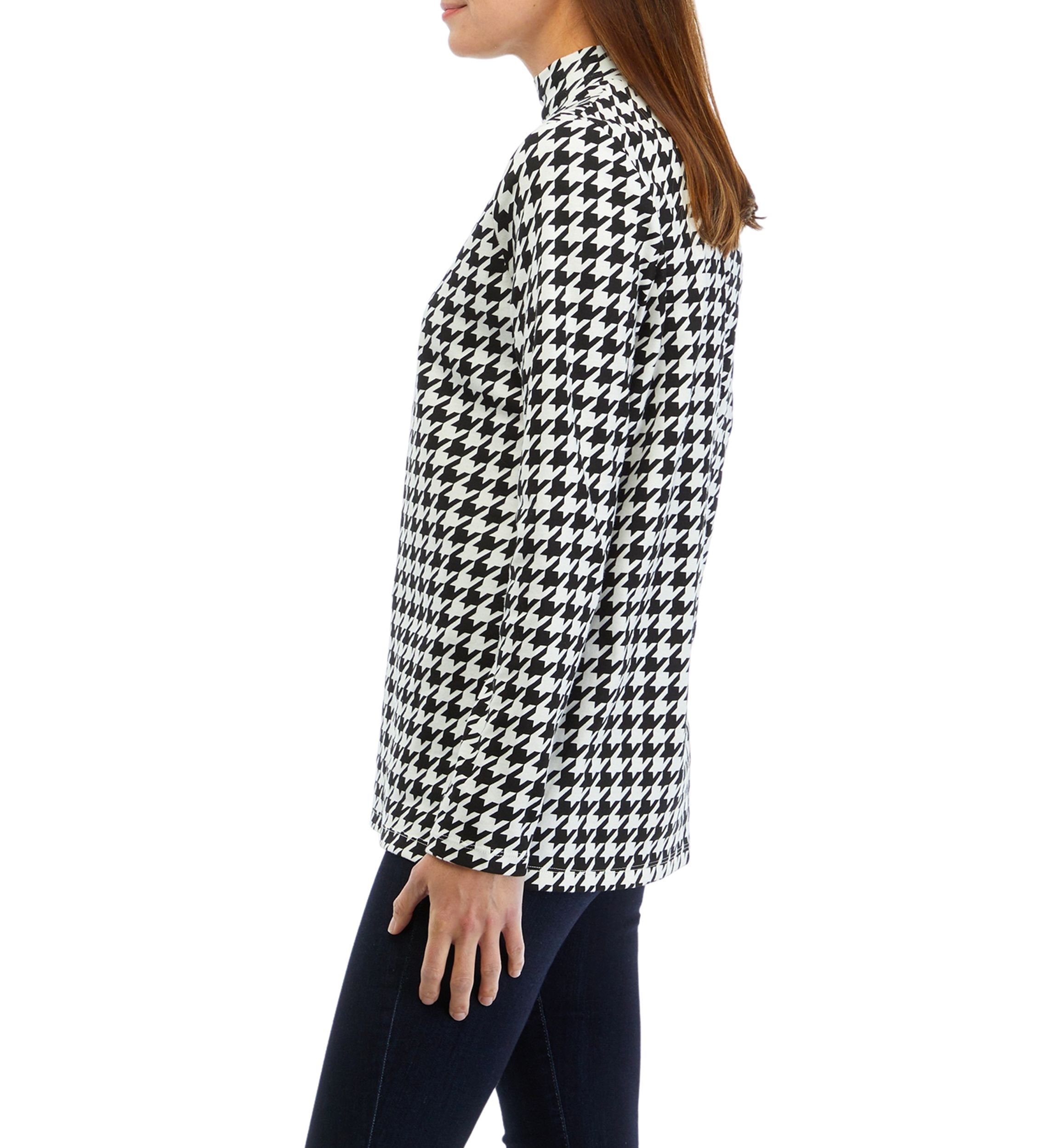 Womens Printed Mock Neck Top