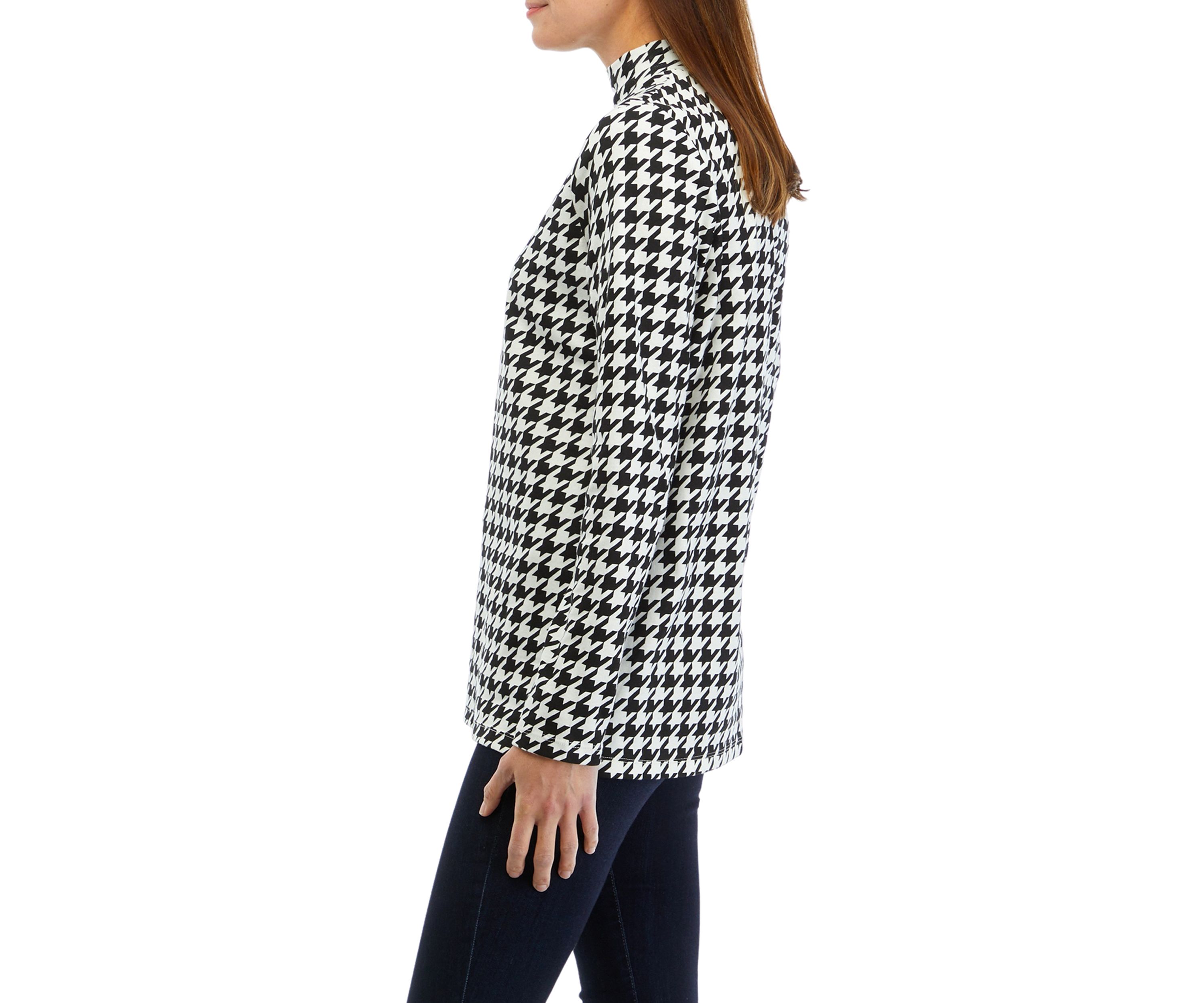 Womens Printed Mock Neck Top