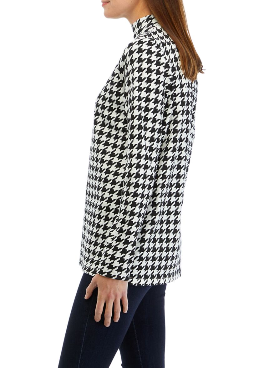 Womens Printed Mock Neck Top