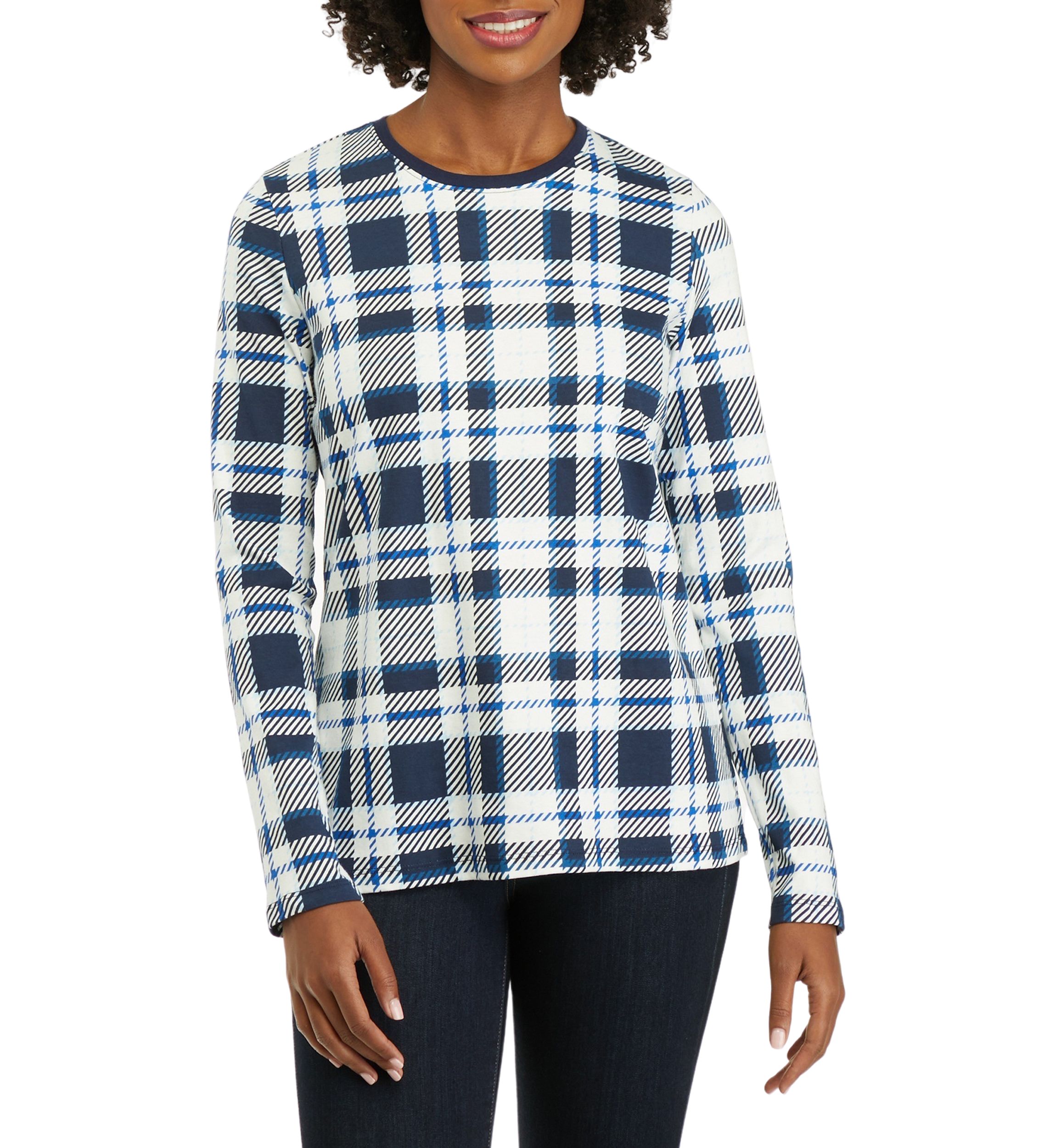 Womens Crew Neck Printed Top