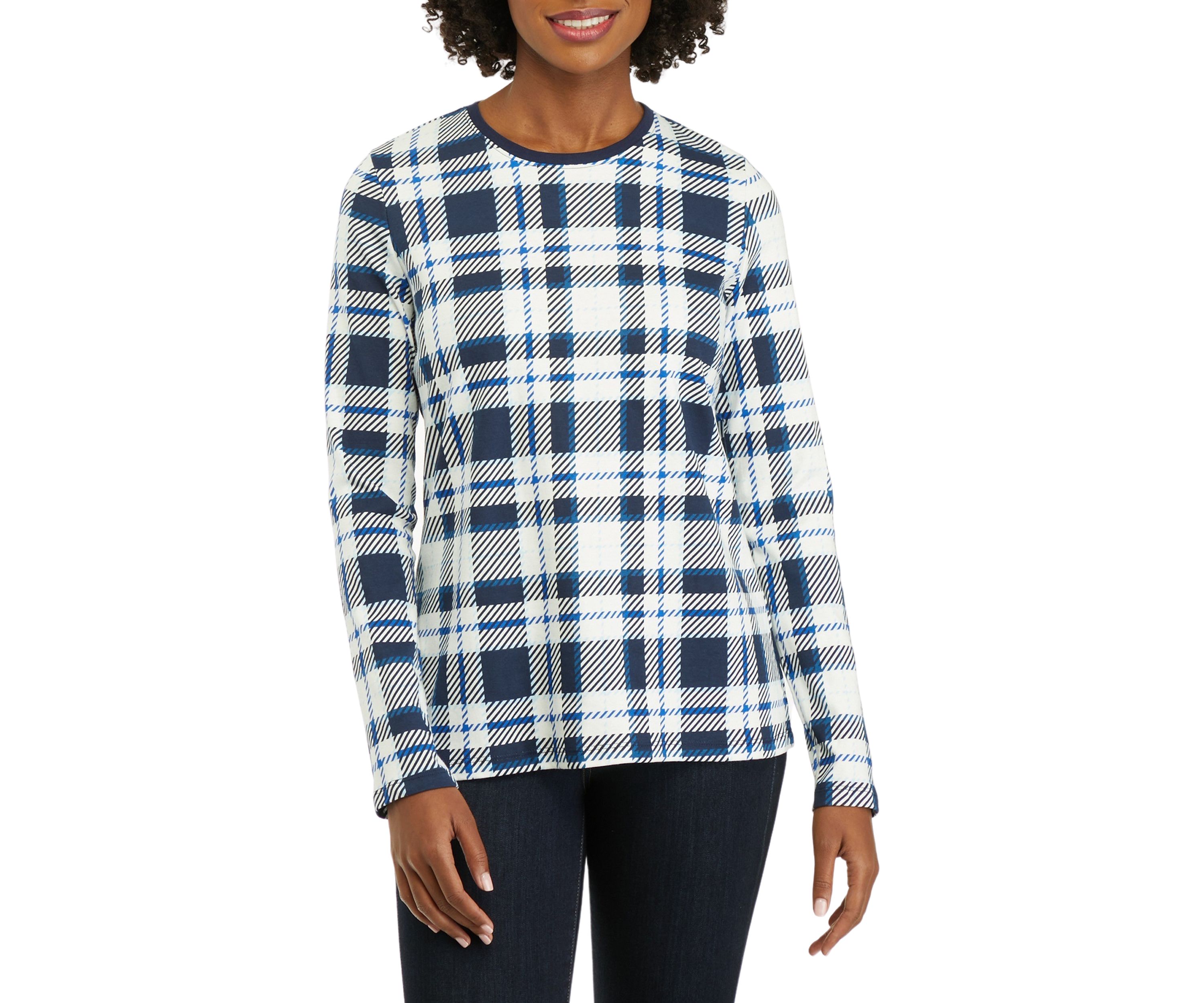 Womens Crew Neck Printed Top