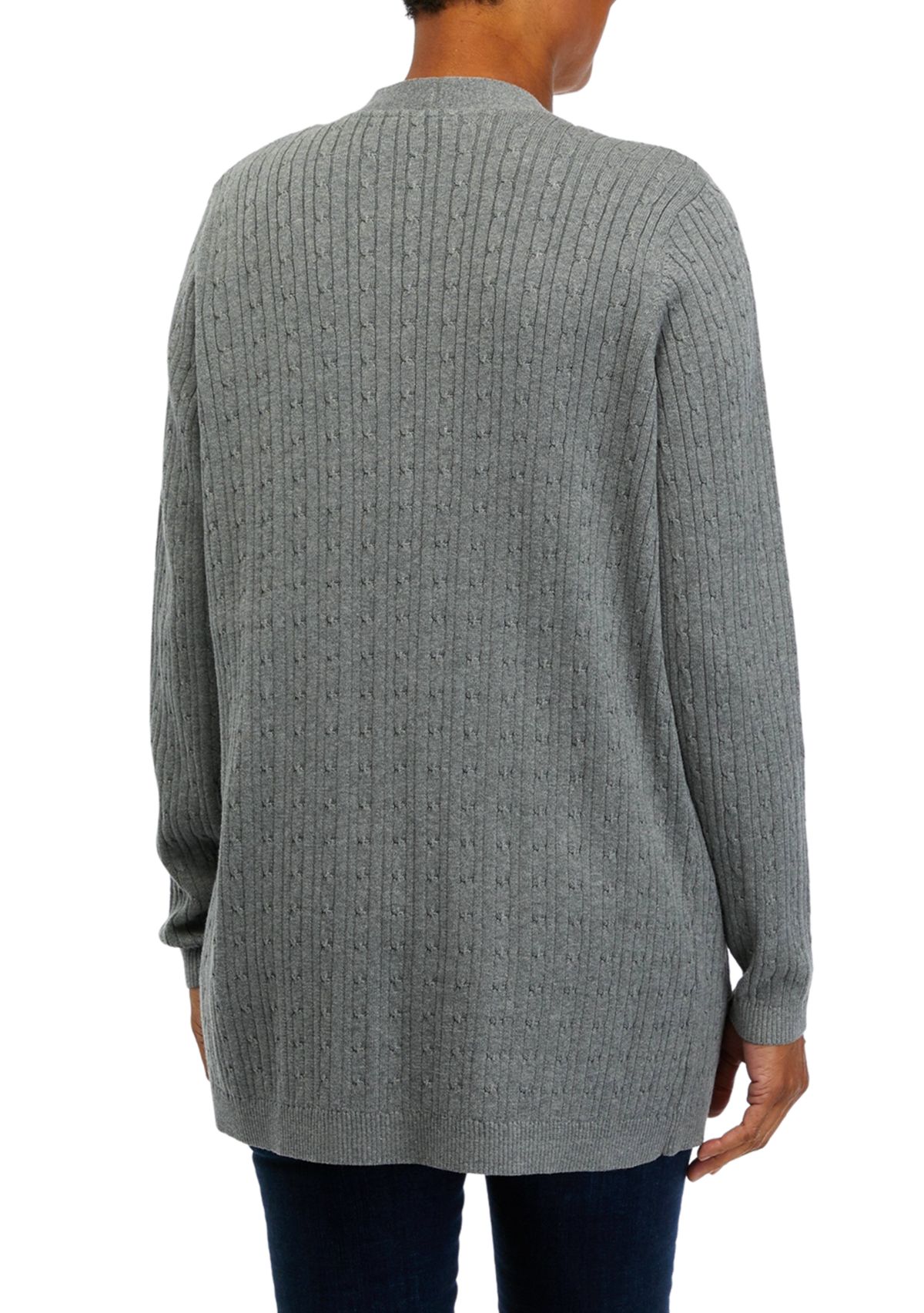 Womens Long Sleeve Cable Cardigan