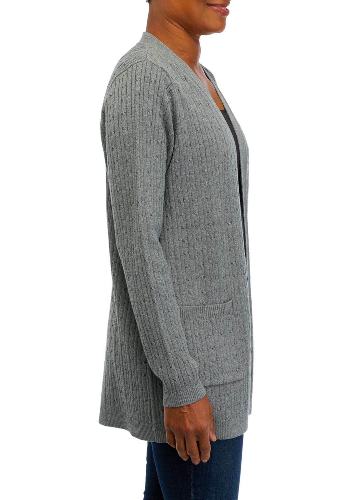 Womens Long Sleeve Cable Cardigan