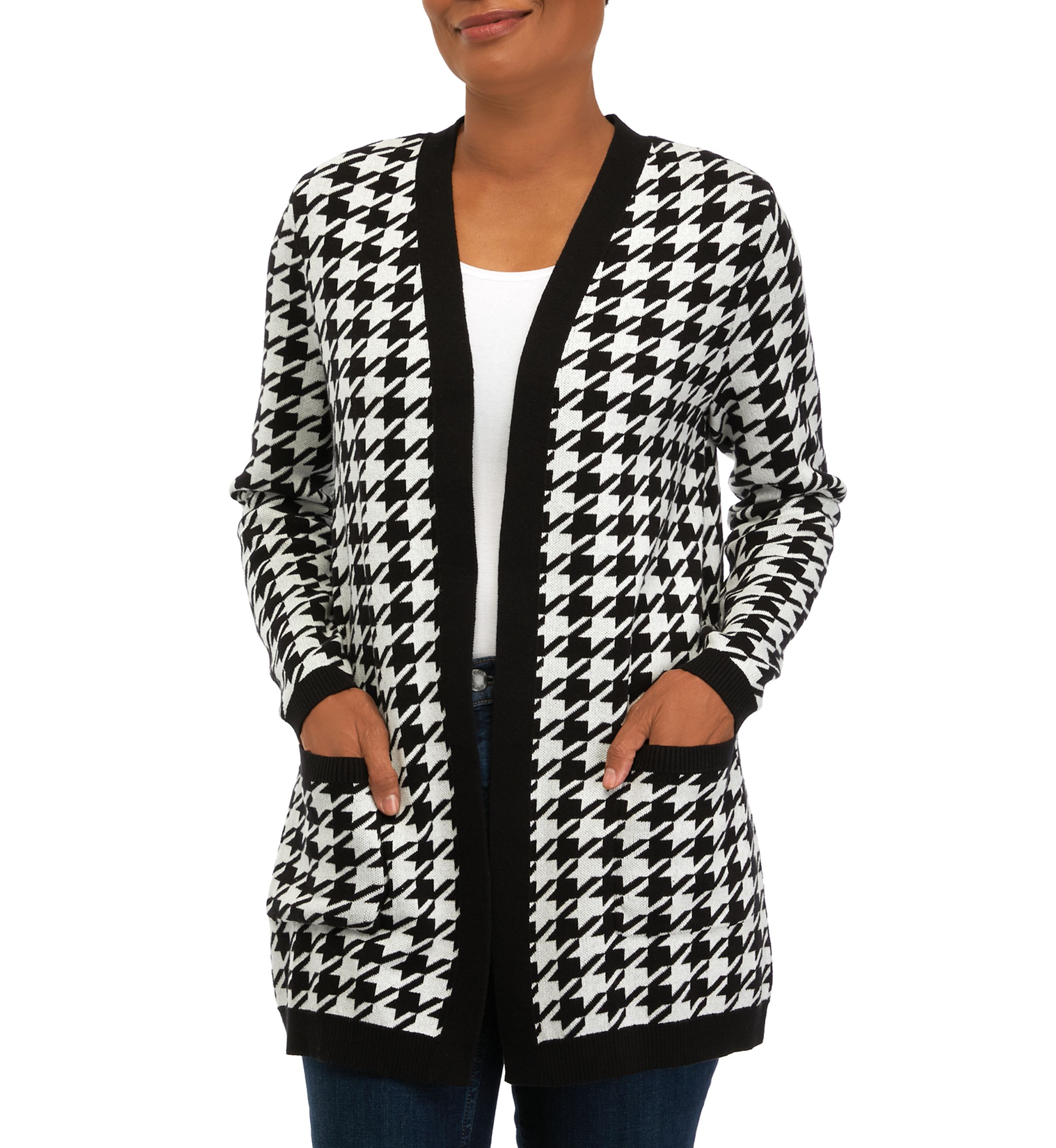 Womens Long Sleeve Jacquard Cardigan