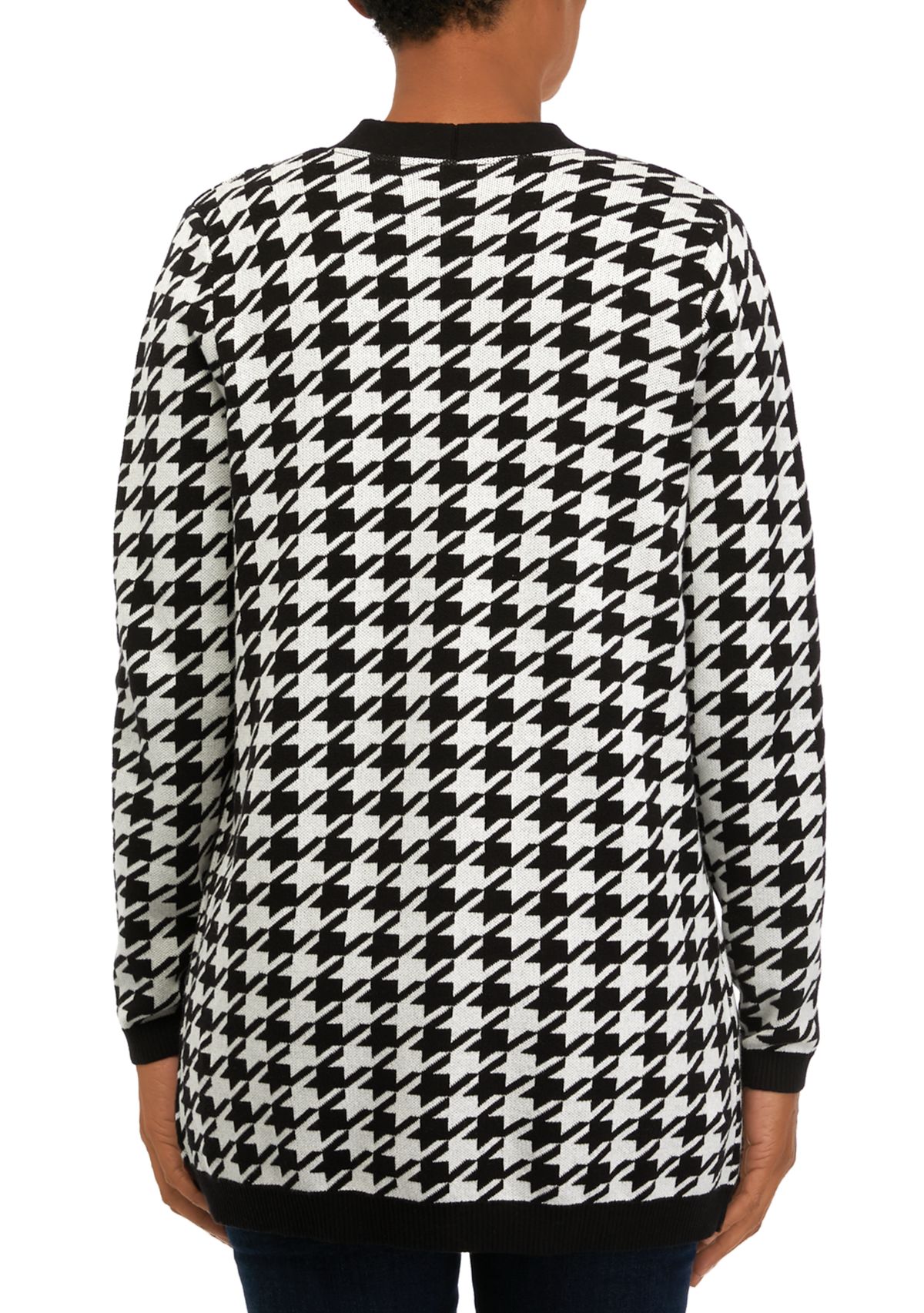 Womens Long Sleeve Jacquard Cardigan