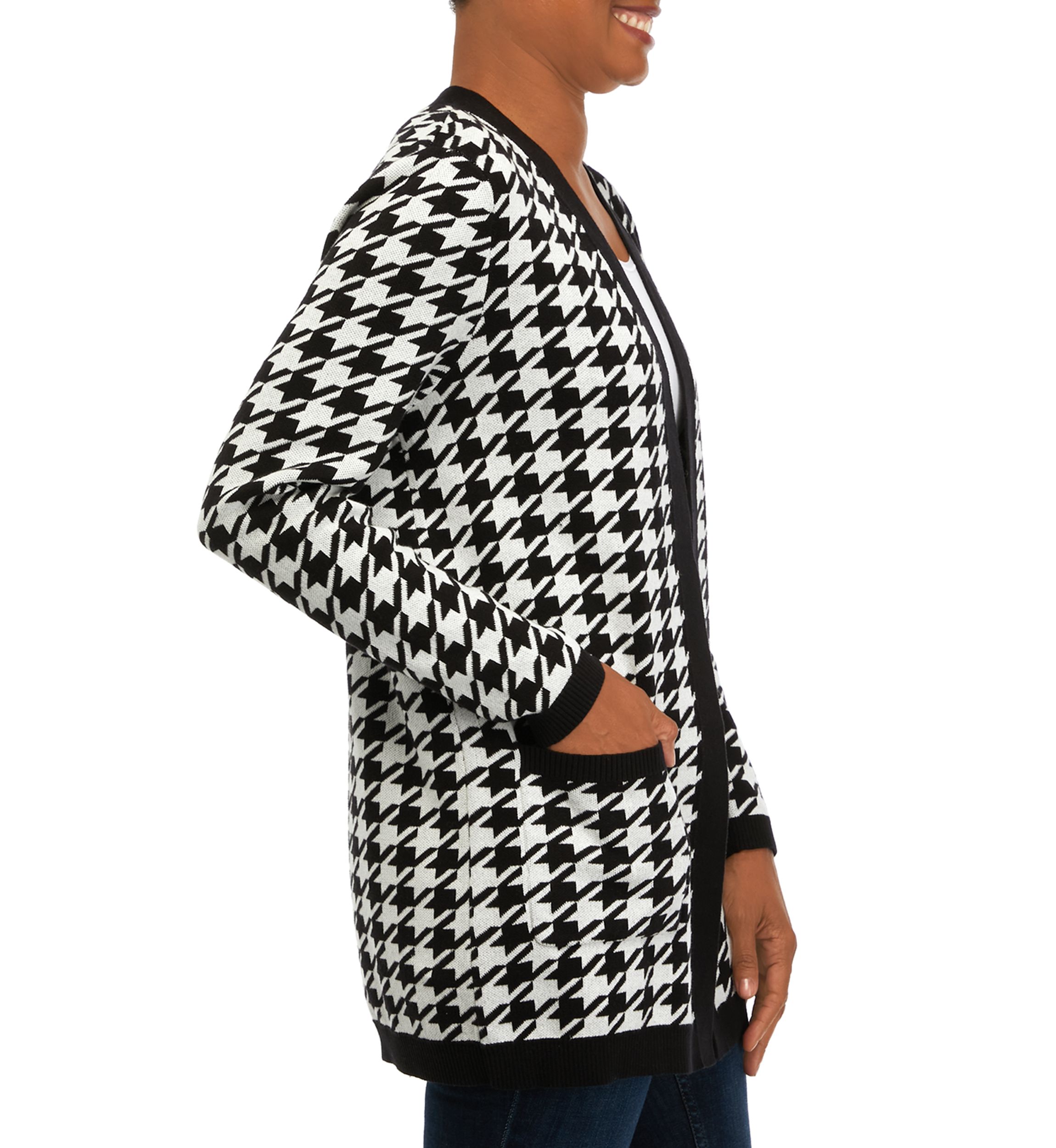 Womens Long Sleeve Jacquard Cardigan
