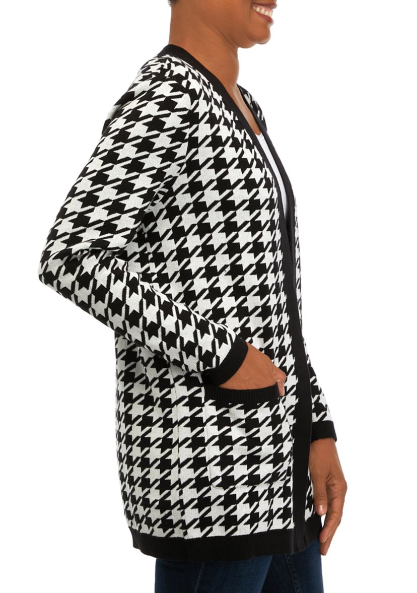 Womens Long Sleeve Jacquard Cardigan