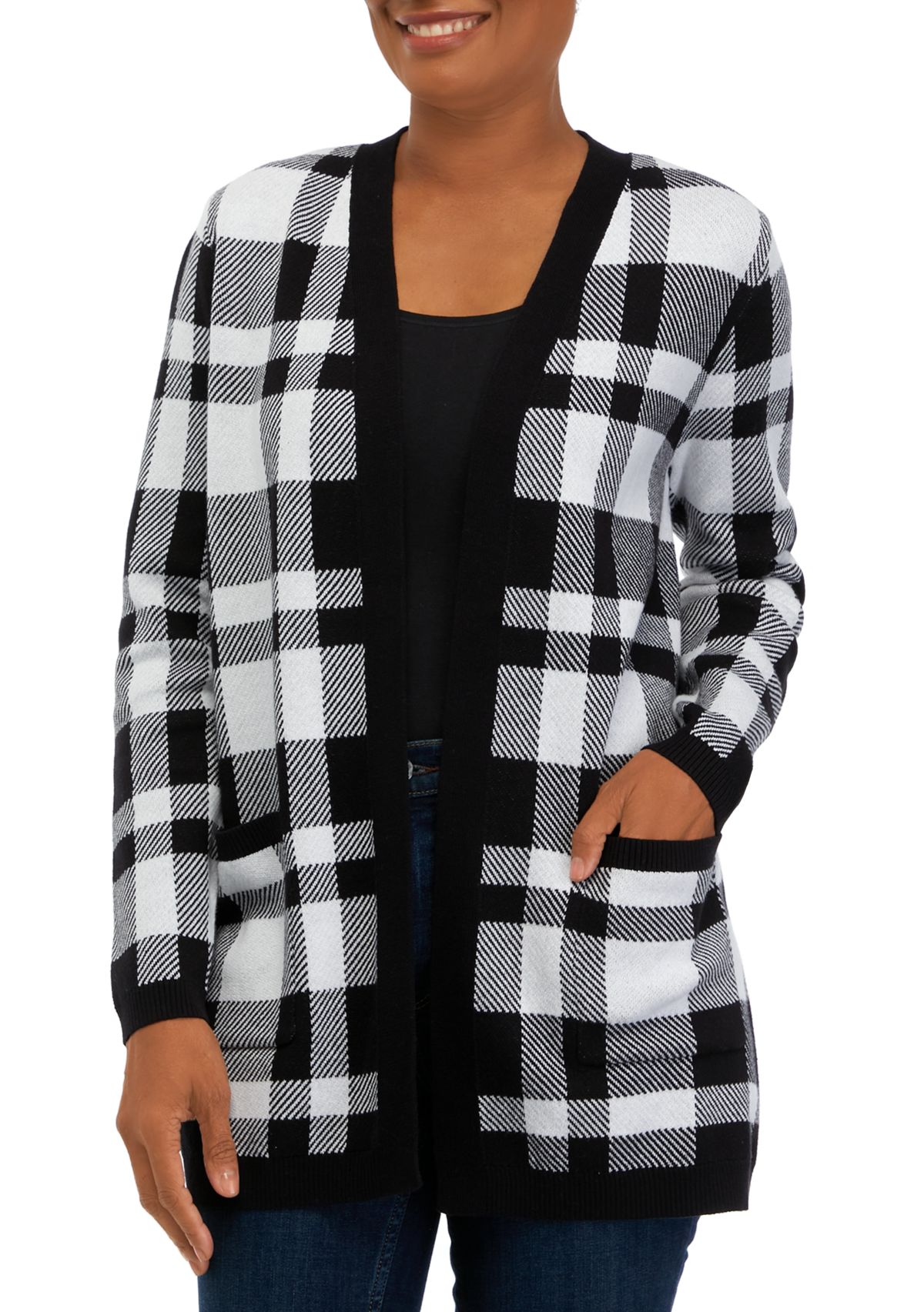 Womens Long Sleeve Jacquard Cardigan