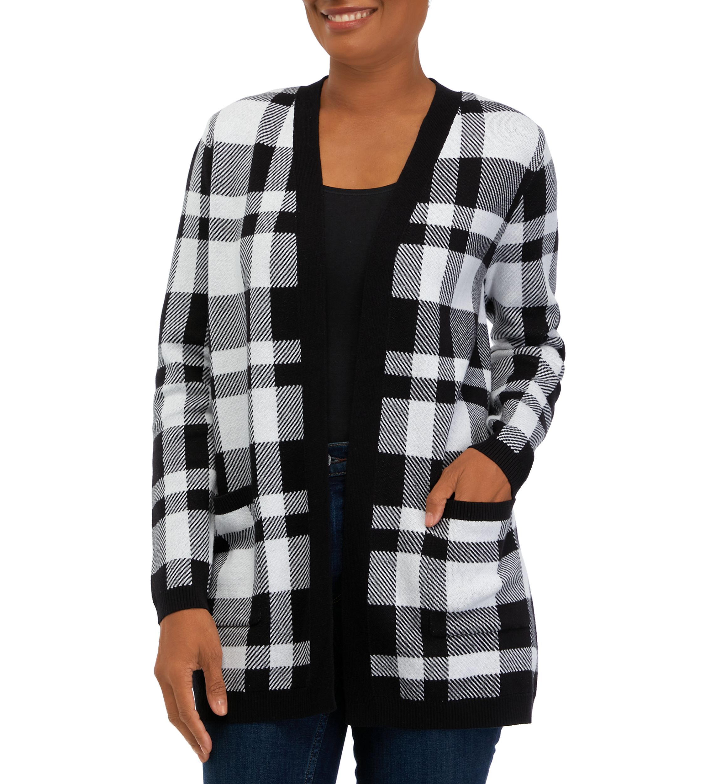Womens Long Sleeve Jacquard Cardigan