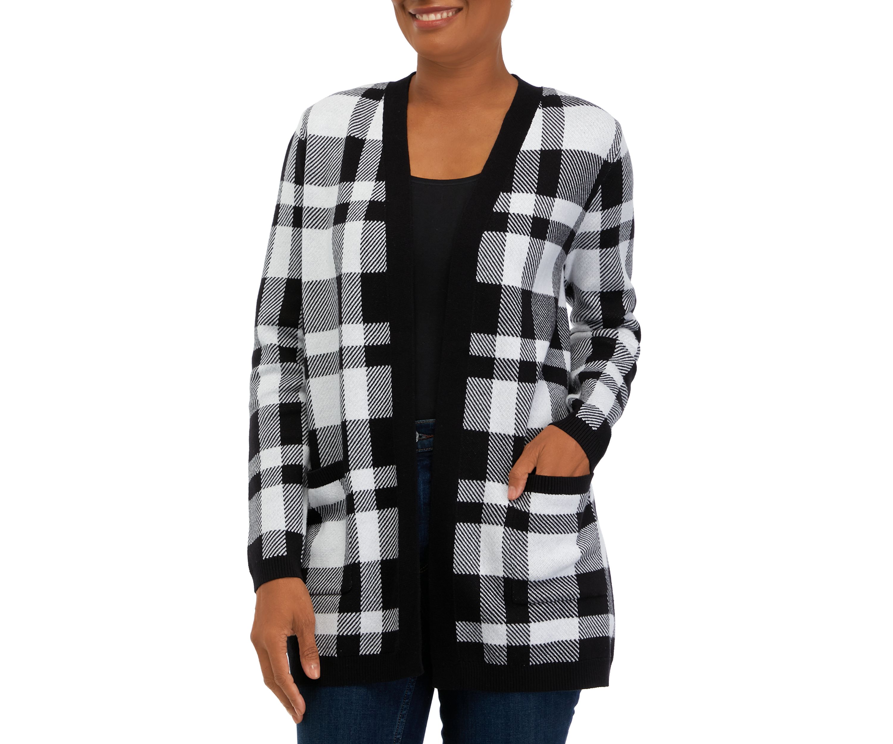 Womens Long Sleeve Jacquard Cardigan