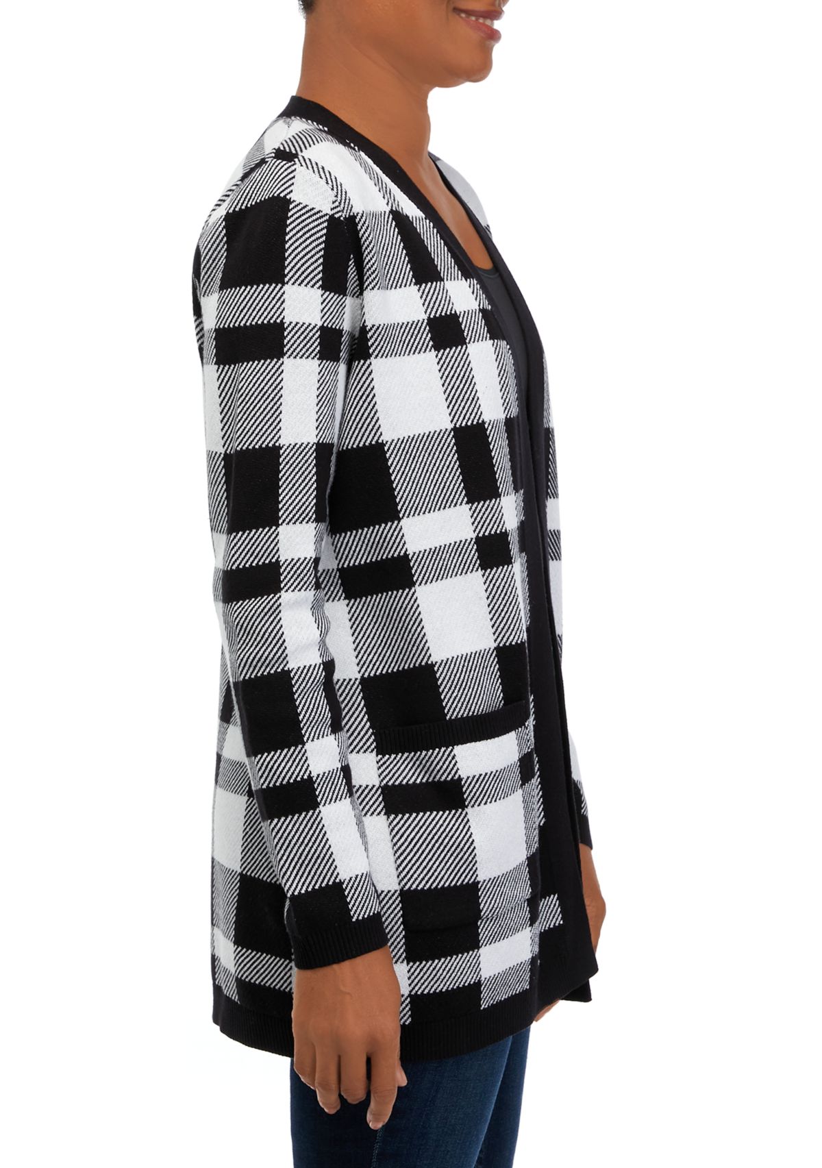 Womens Long Sleeve Jacquard Cardigan