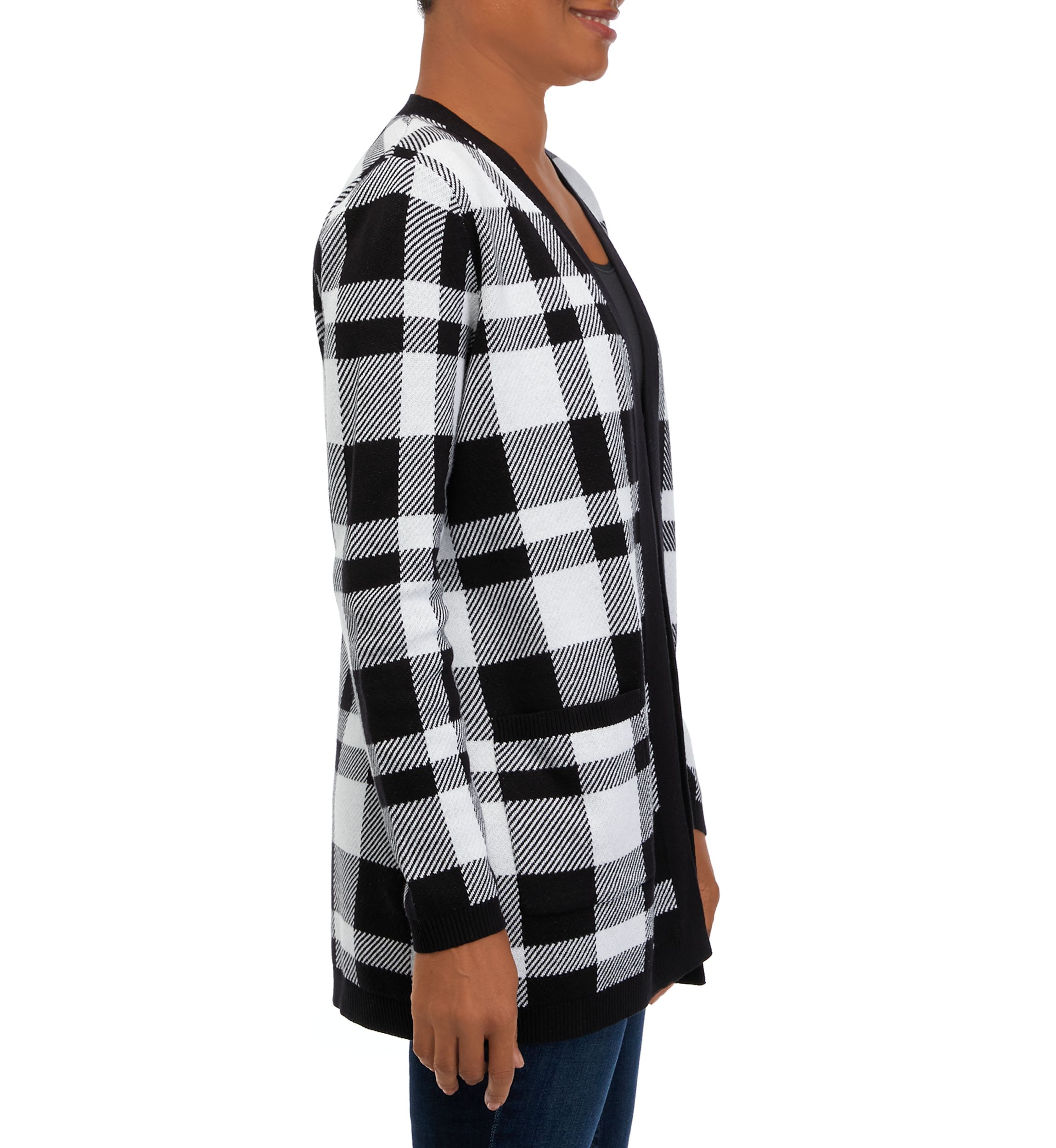 Womens Long Sleeve Jacquard Cardigan