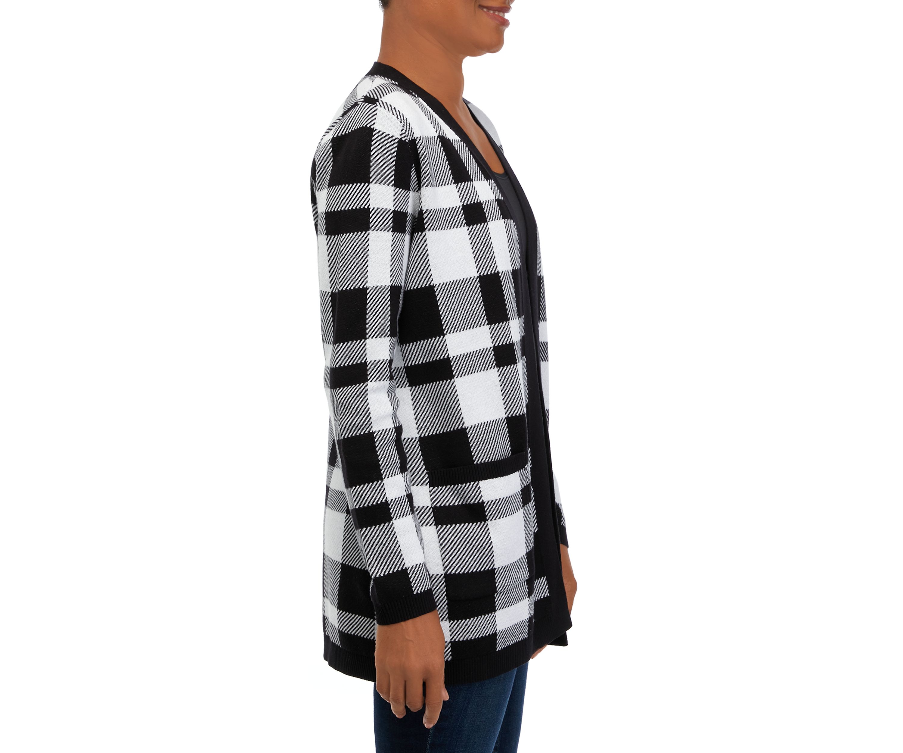 Womens Long Sleeve Jacquard Cardigan