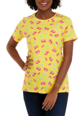 Kim Rogers® Women's Short Sleeve Crew Neck Printed Top | Belk